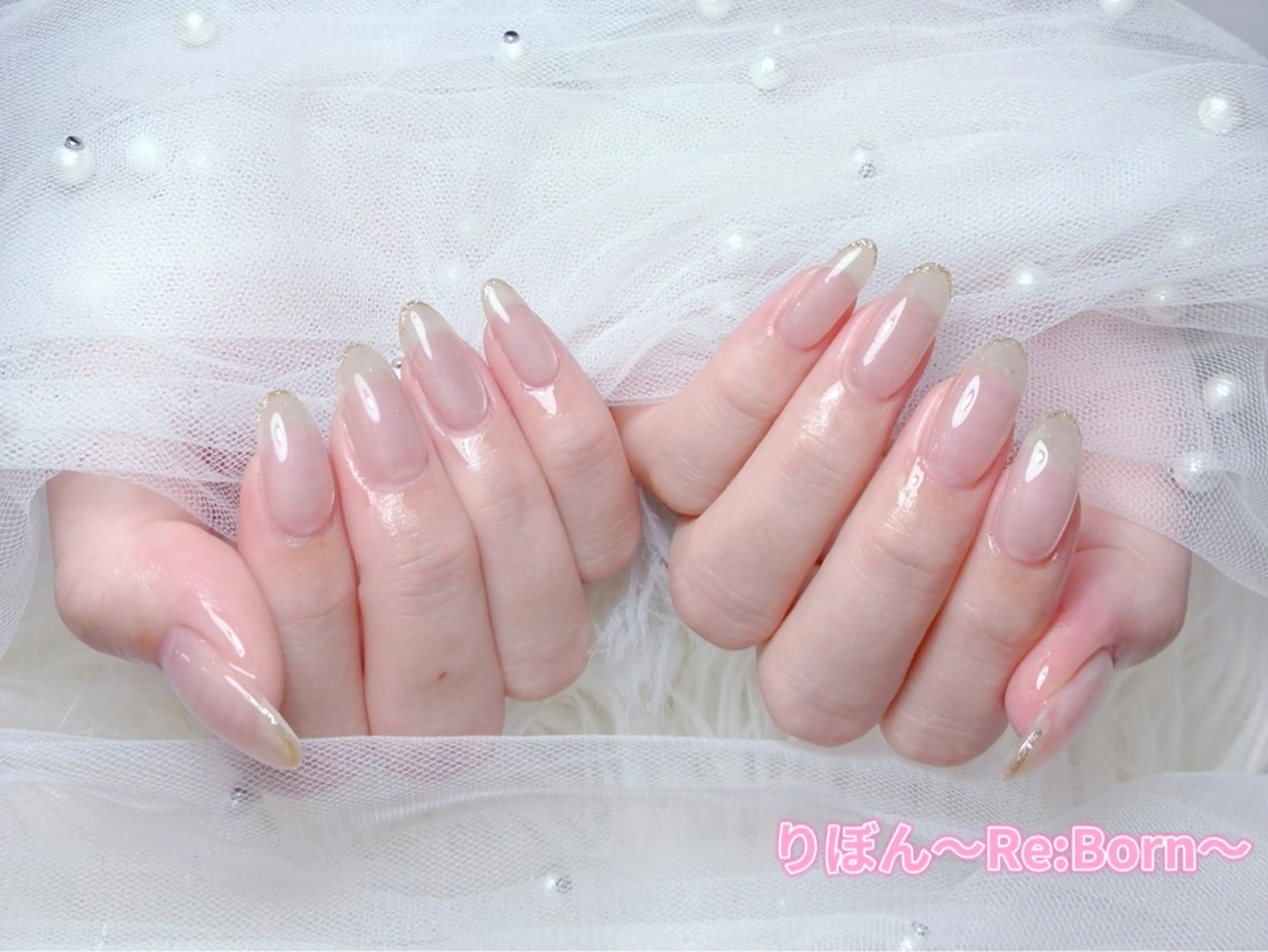 ミディアム 韓国風ヘア りぼん Re:Bonrのネイルデザイン