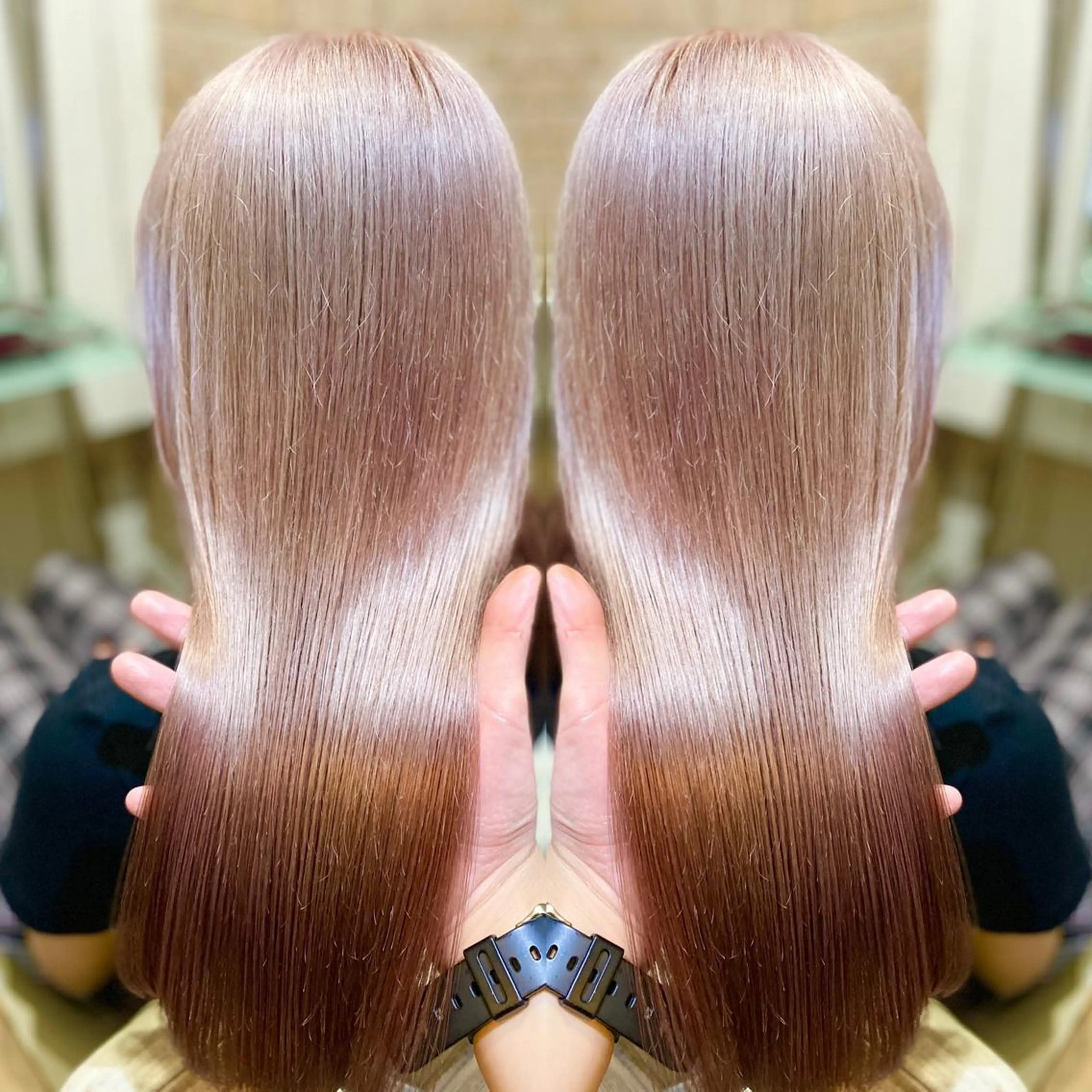 セミロング カラー パーマ ヘアアレンジ アッシュ バレイヤージュ ベージュカラー ブリーチ 透明感カラー 👑指名率No.1 👑坂口飛翔のヘアスタイル