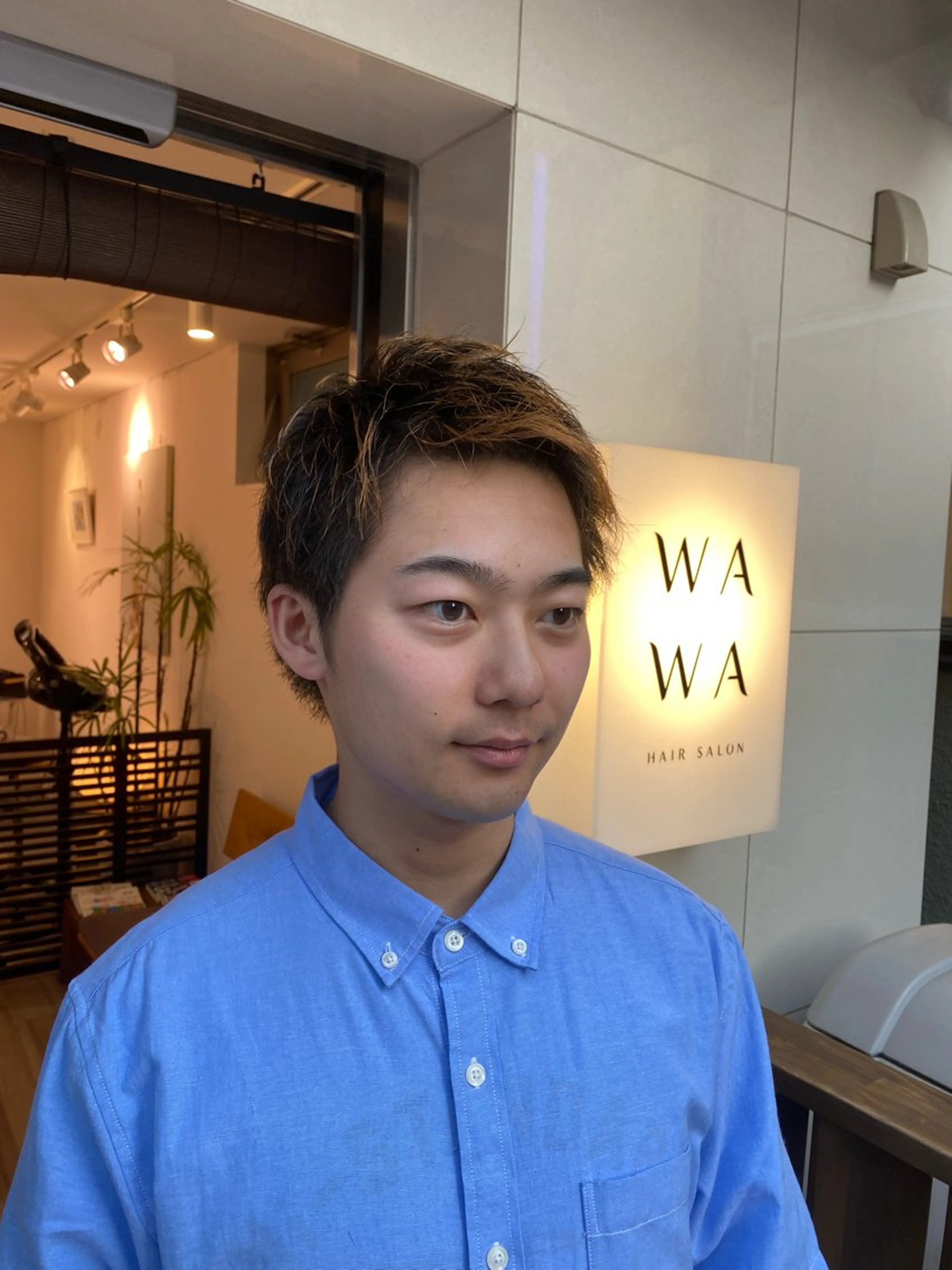 ショート メンズ カット 艶カラー、パーマ 祥一朗　WAWAのヘアスタイル