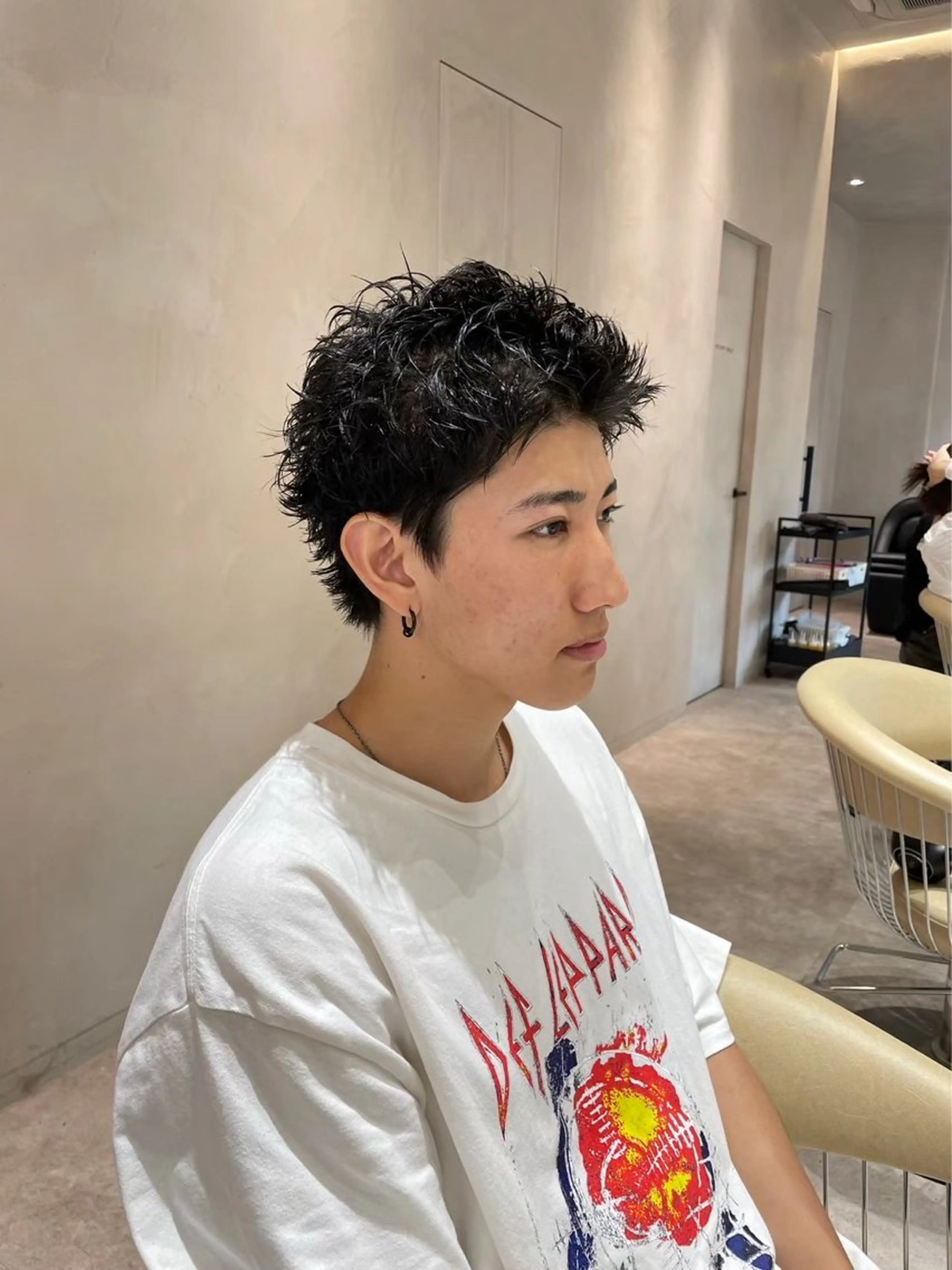 ショート カラー パーマ メンズ メンズパーマ スパイキーショート ショートヘア 吉岡 幸之進のヘアスタイル