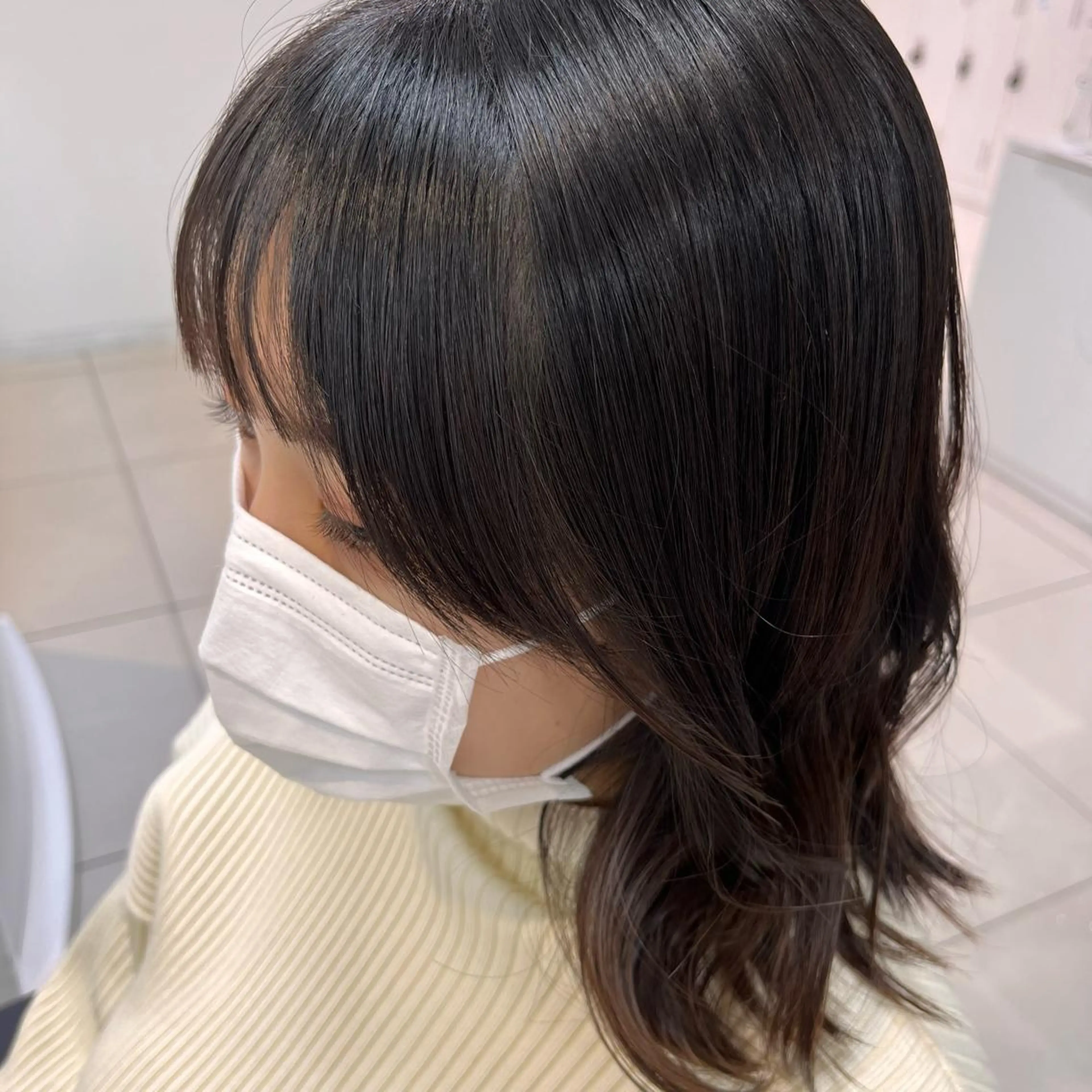 ミディアム おくれ毛 サイドバング 【メンズ縮毛矯正/ Ryokaのヘアスタイル