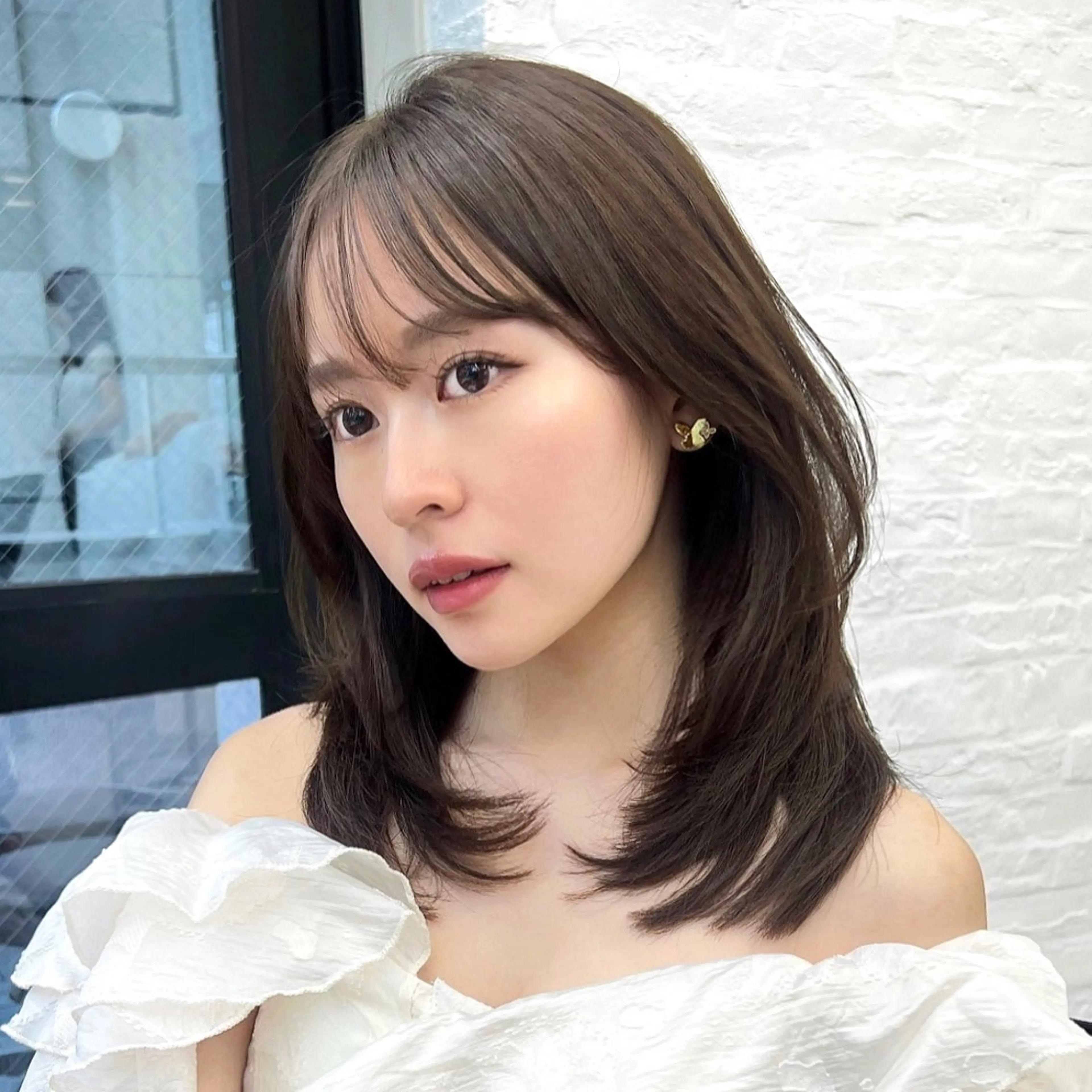 ミディアム カラー 韓国ヘア♡ 顔まわりカットayaのヘアスタイル