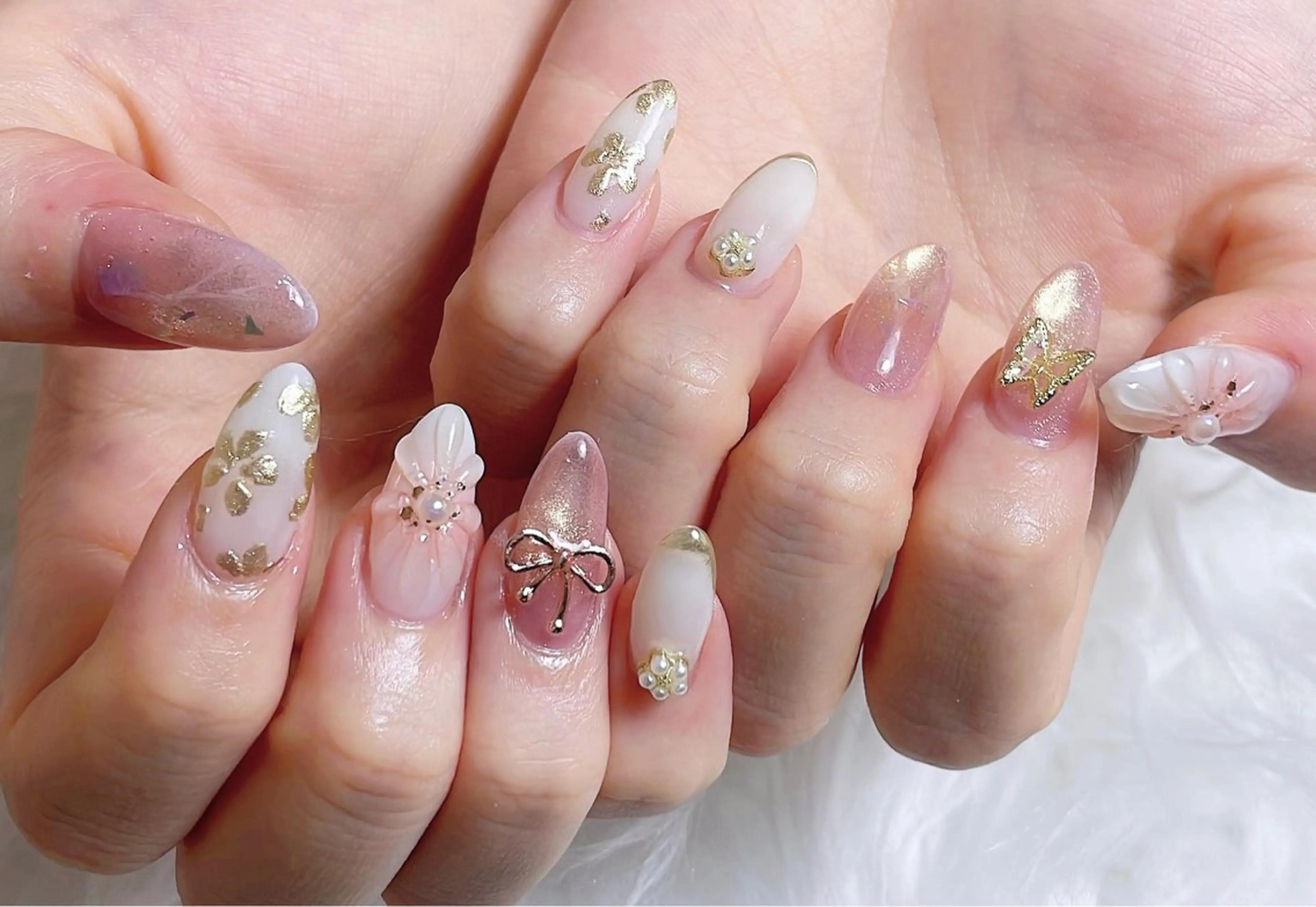 ネイル アニマル柄 チークネイル 成人式 フラッシュネイル フットネイル ハンドネイル B·U Nail大宮 長さだし専門店のネイルデザイン