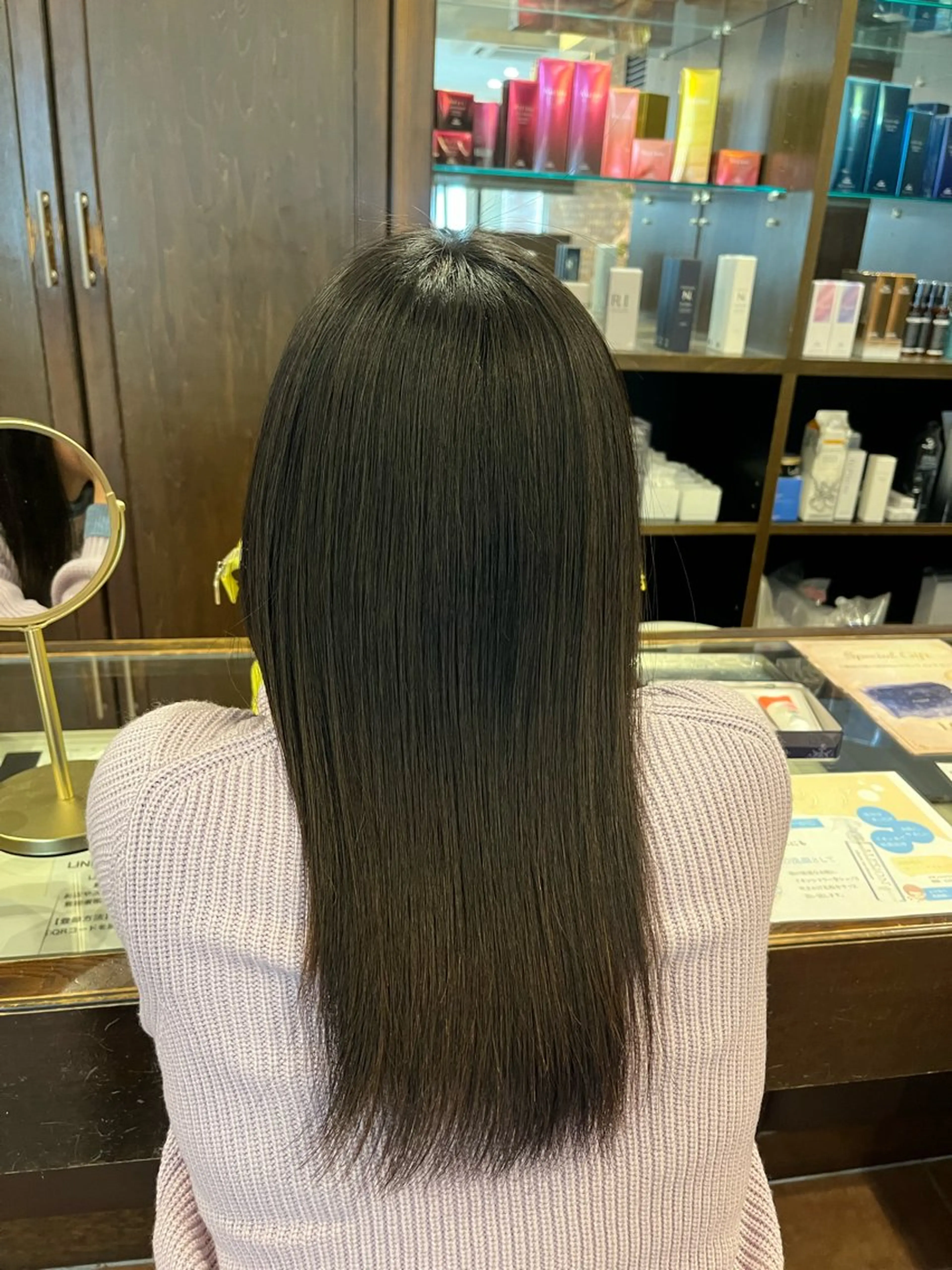 ロング パーマ くせ毛 縮毛矯正 城内 心優のヘアスタイル