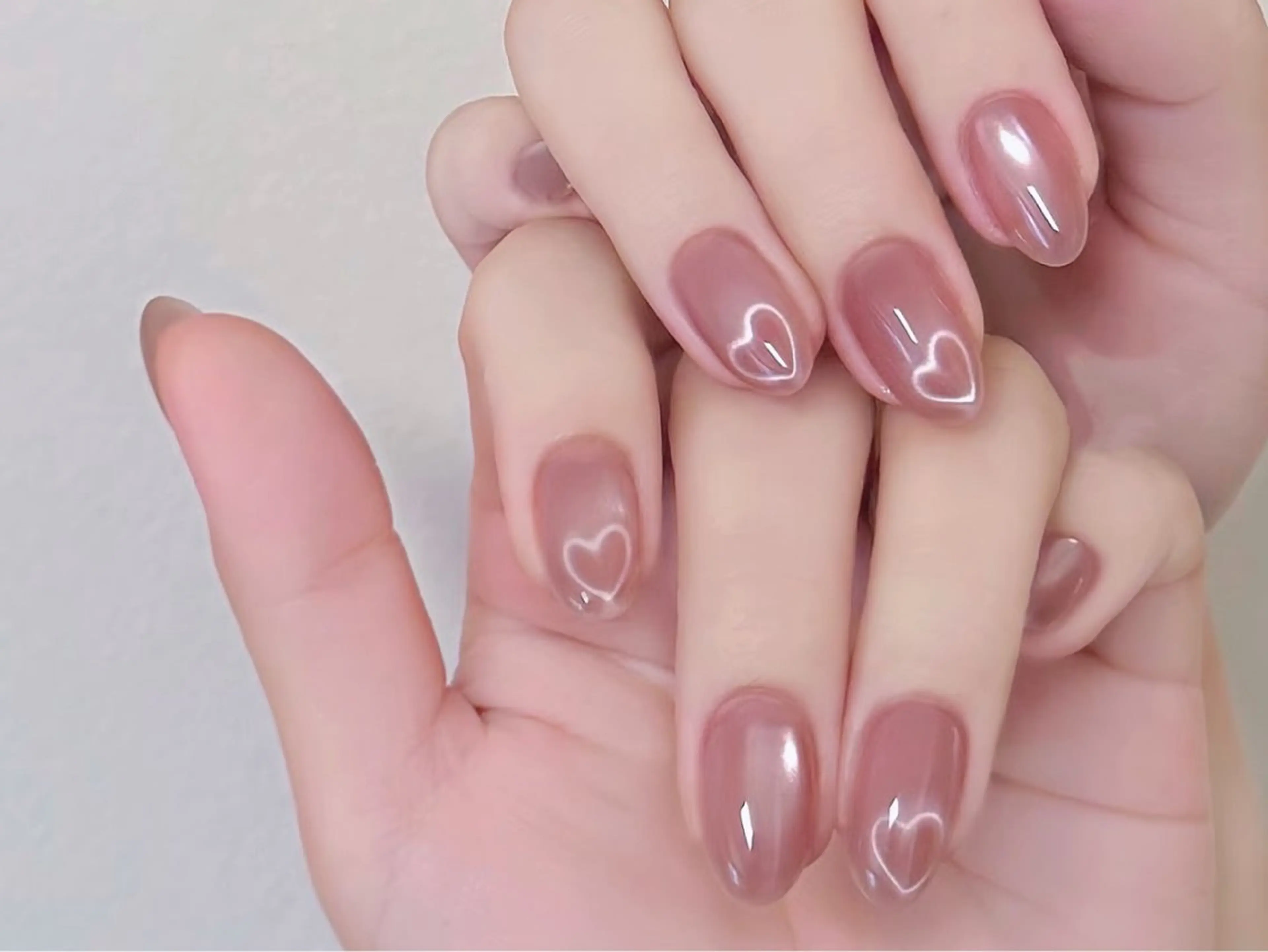 ネイル アートネイル オーロラネイル チークネイル フレンチネイル ガラスフレンチ ハンドネイル 🎀🎀YooLi Nail Salonのネイルデザイン