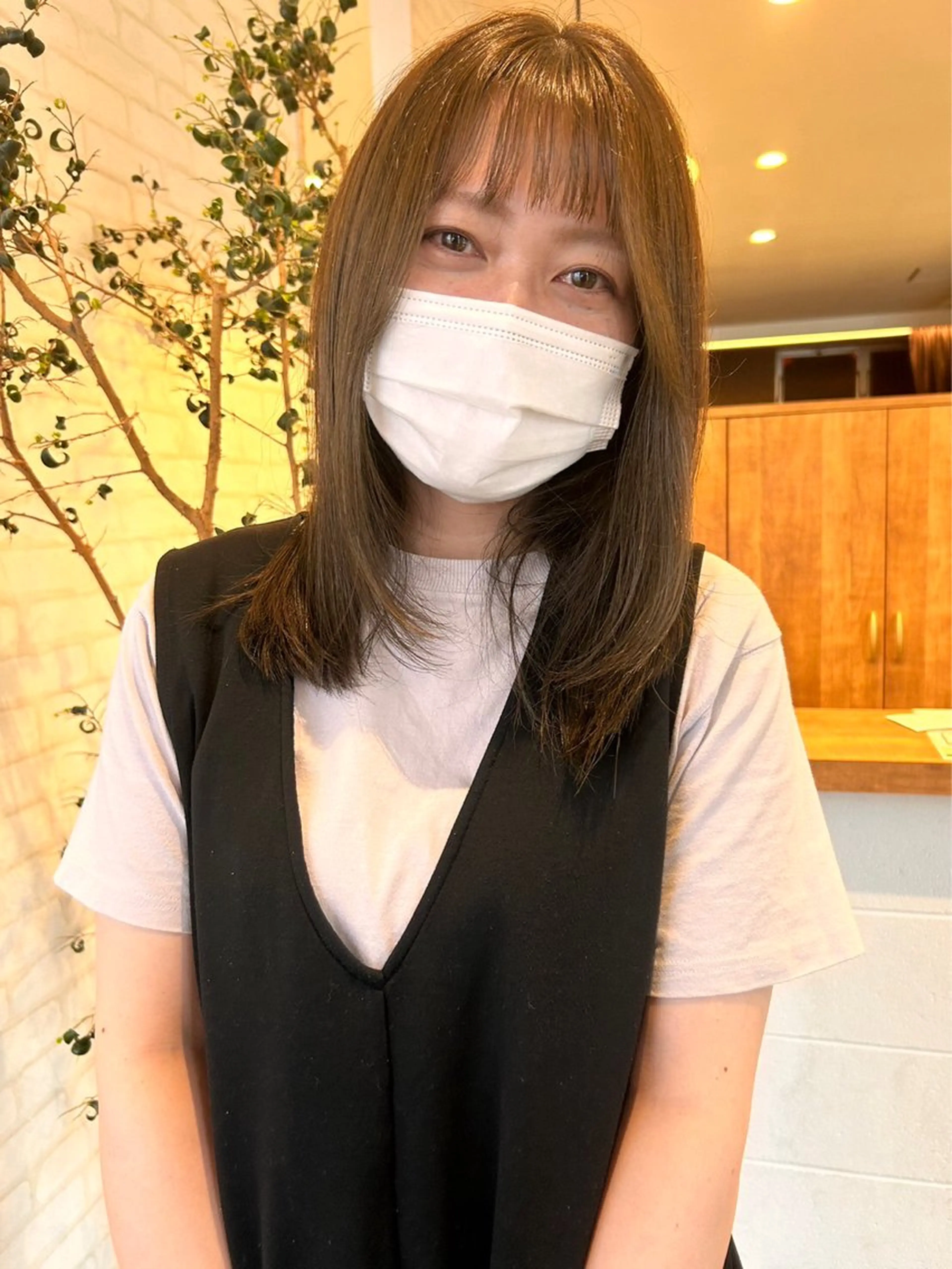 ミディアム カラー パーマ ヘアアレンジ ❣️倉敷❣️美髪 カラー能登一成のヘアスタイル