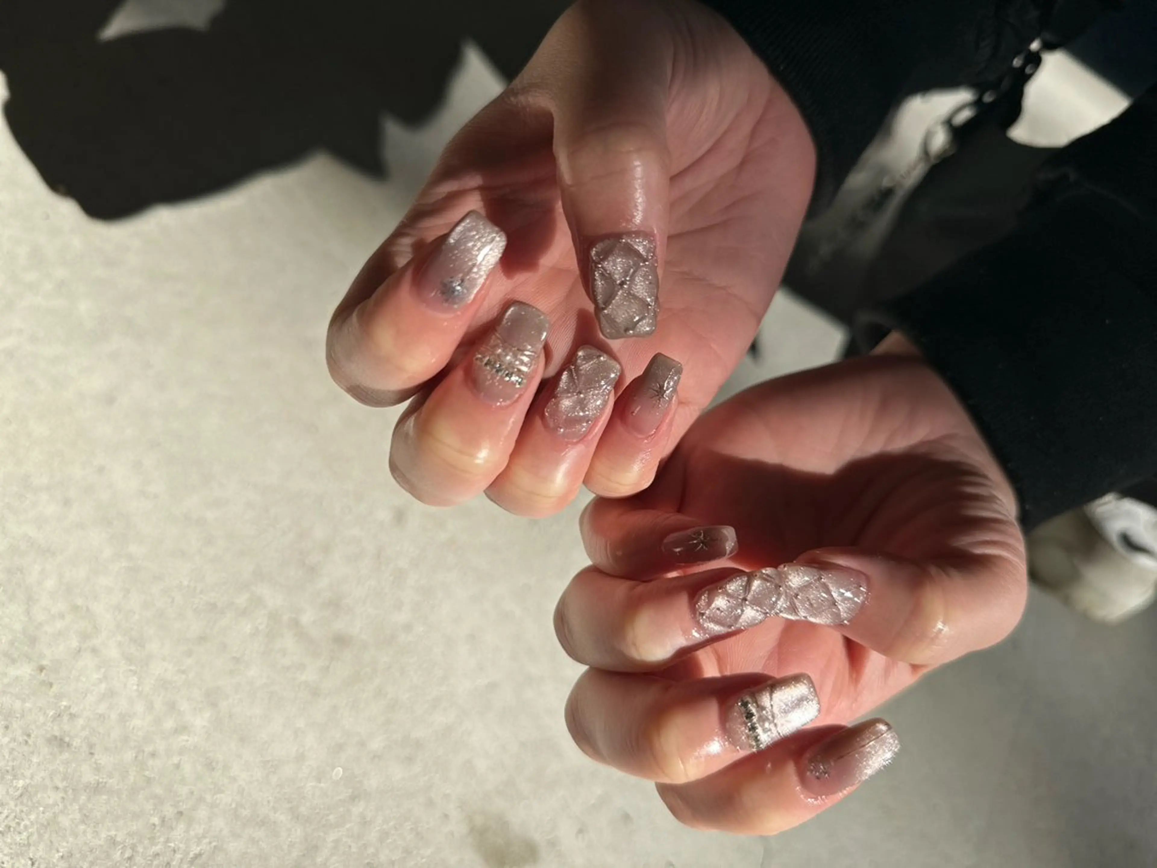 ネイル ストーンネイル ハンドネイル nail salon  ∞ mikanal ∞所属・nailsalon ∞ ﾐｶﾅﾙ ∞のネイルデザイン