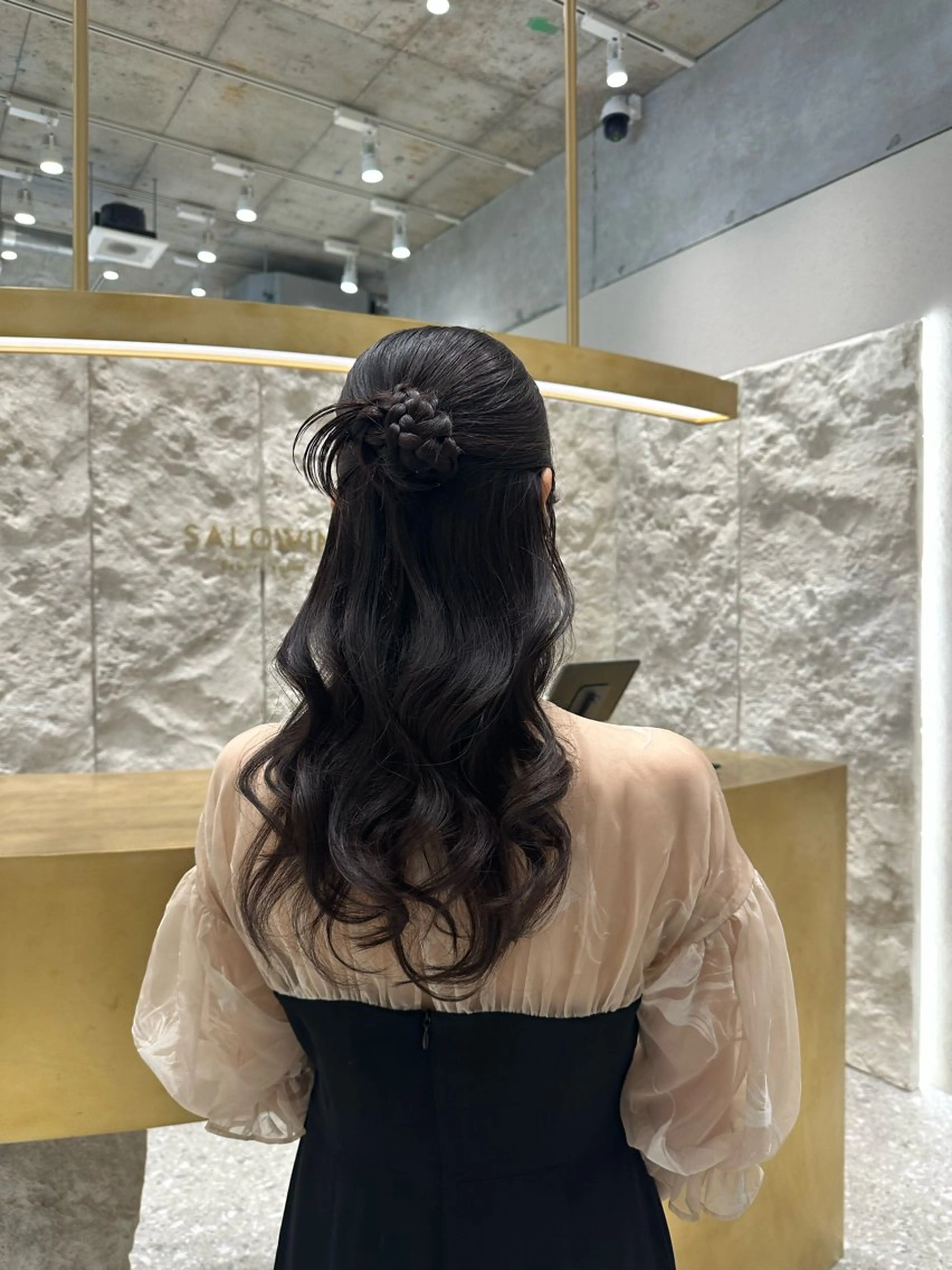 ロング ヘアアレンジ ハーフアップ ヘアセット 銀座/ヘアセット/ 島村美帆のヘアスタイル
