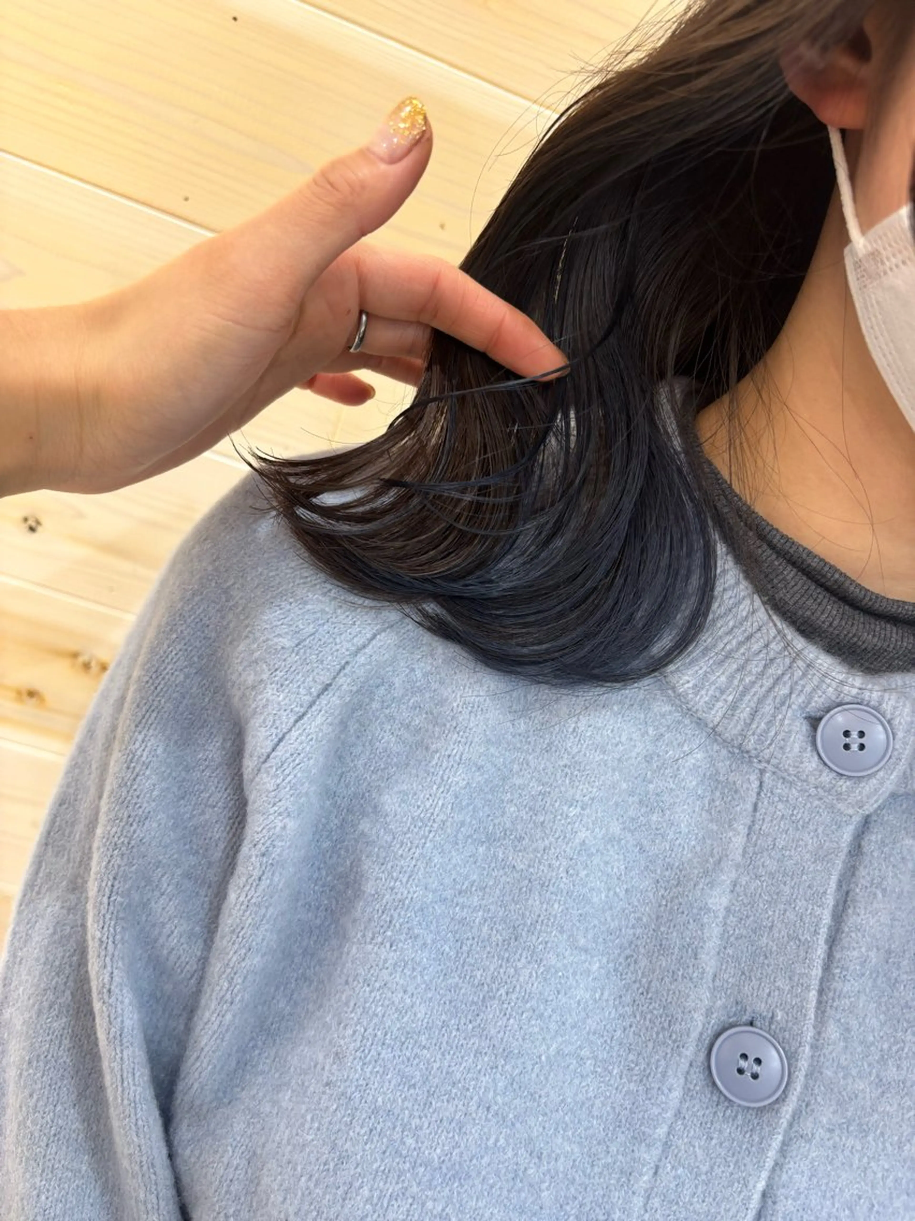 ミディアム カラー ブリーチ ブルーカラー インナーカラー ヘアカラー 田野倉NEXT店 美髪ニストのヘアスタイル
