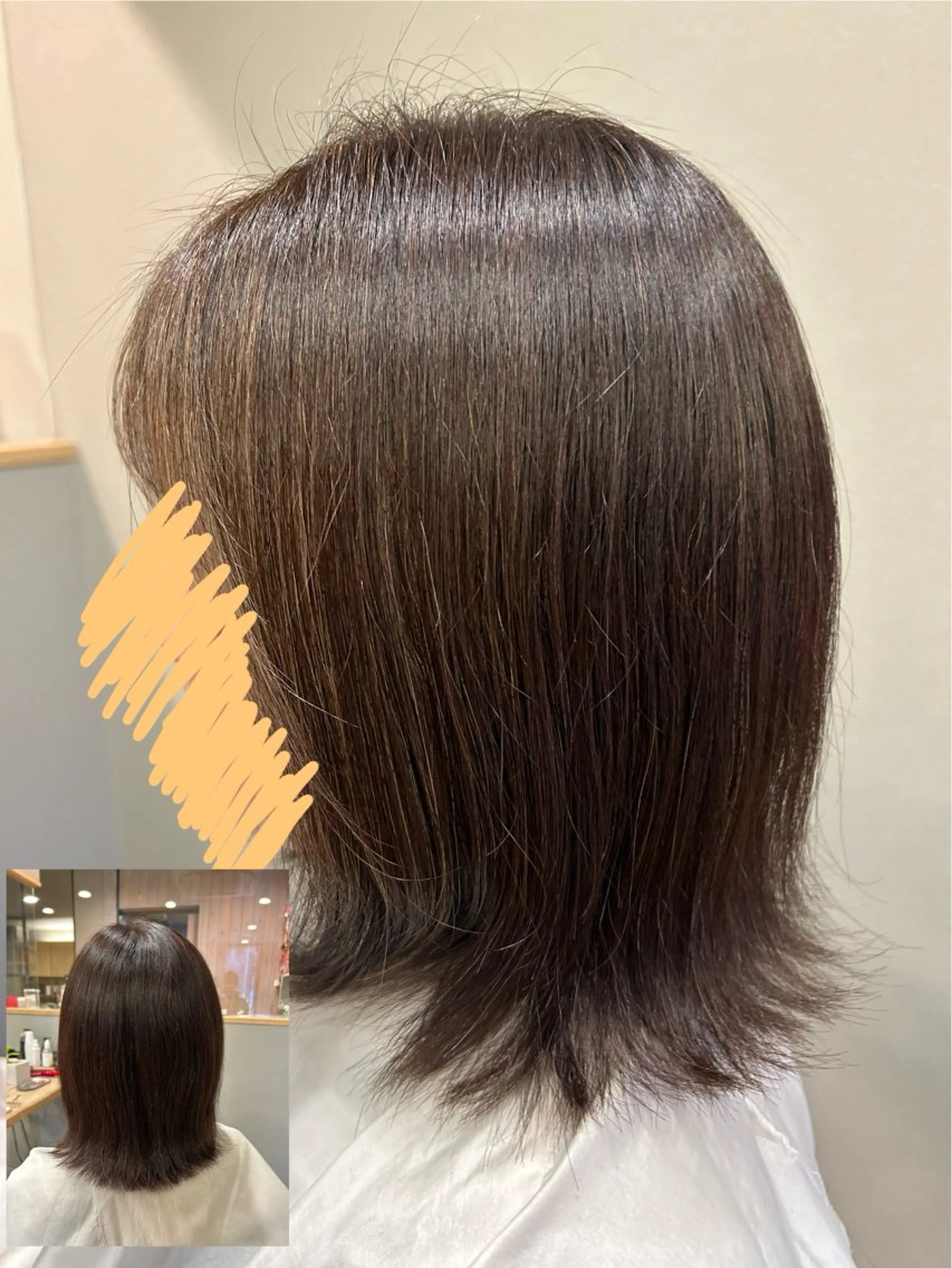 ミディアム 顔周りカット 外ハネヘア 南條 しほのヘアスタイル