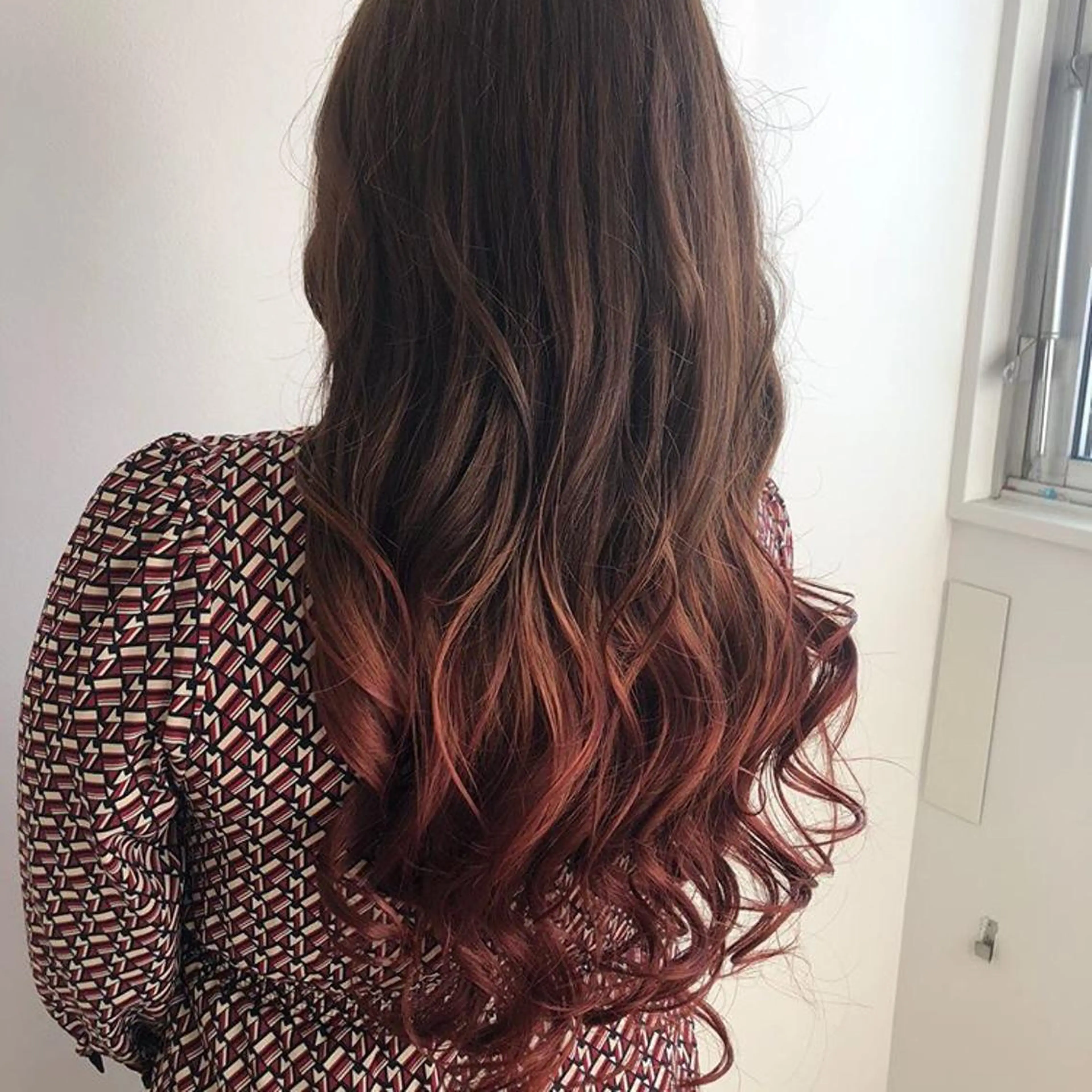 ロング カラー グラデーションカラー オレンジ 波巻き/メンズ/ ショート/☆いとみなのヘアスタイル