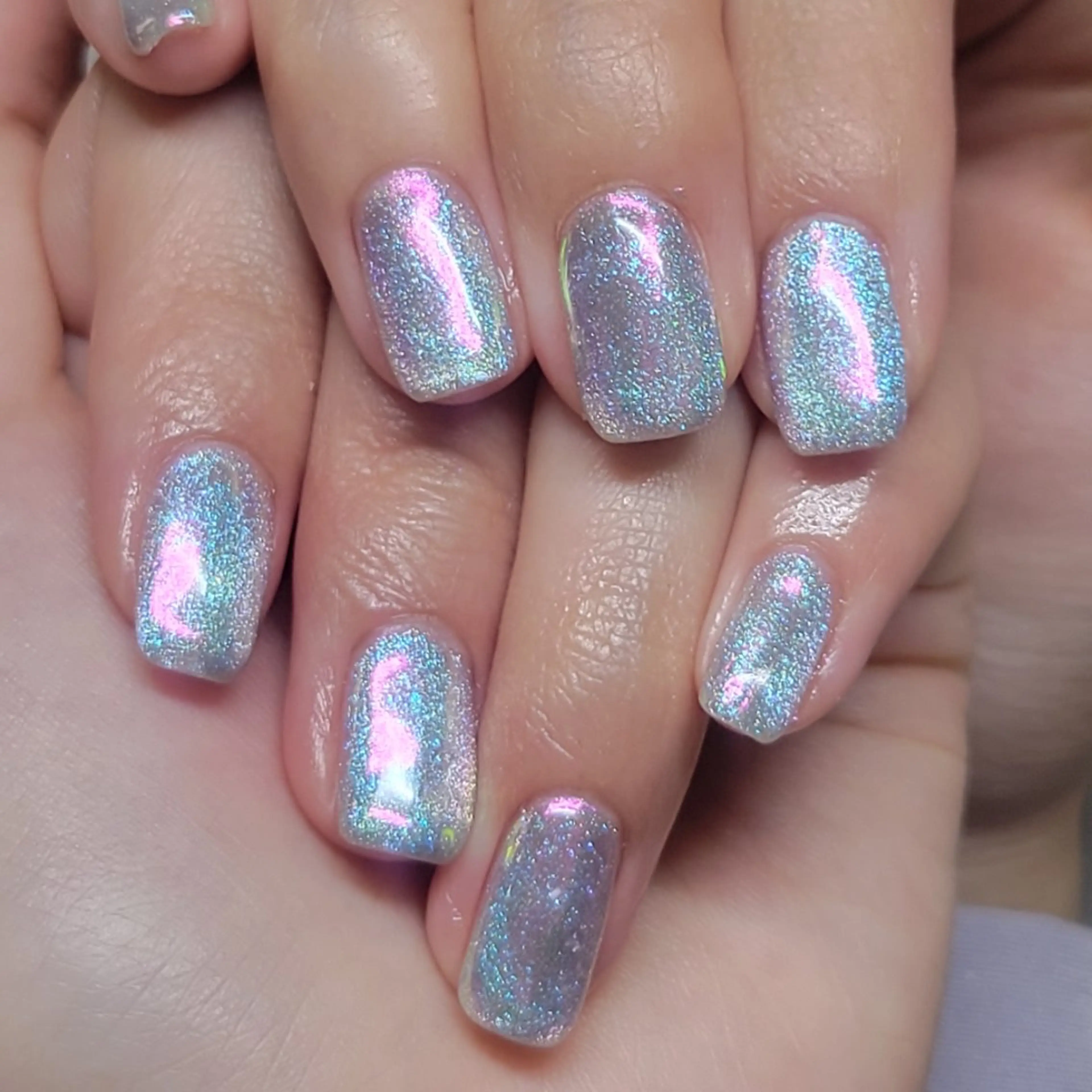 【パラジェル】オフなし/オーロラorミラーネイル・ワンカラーの写真