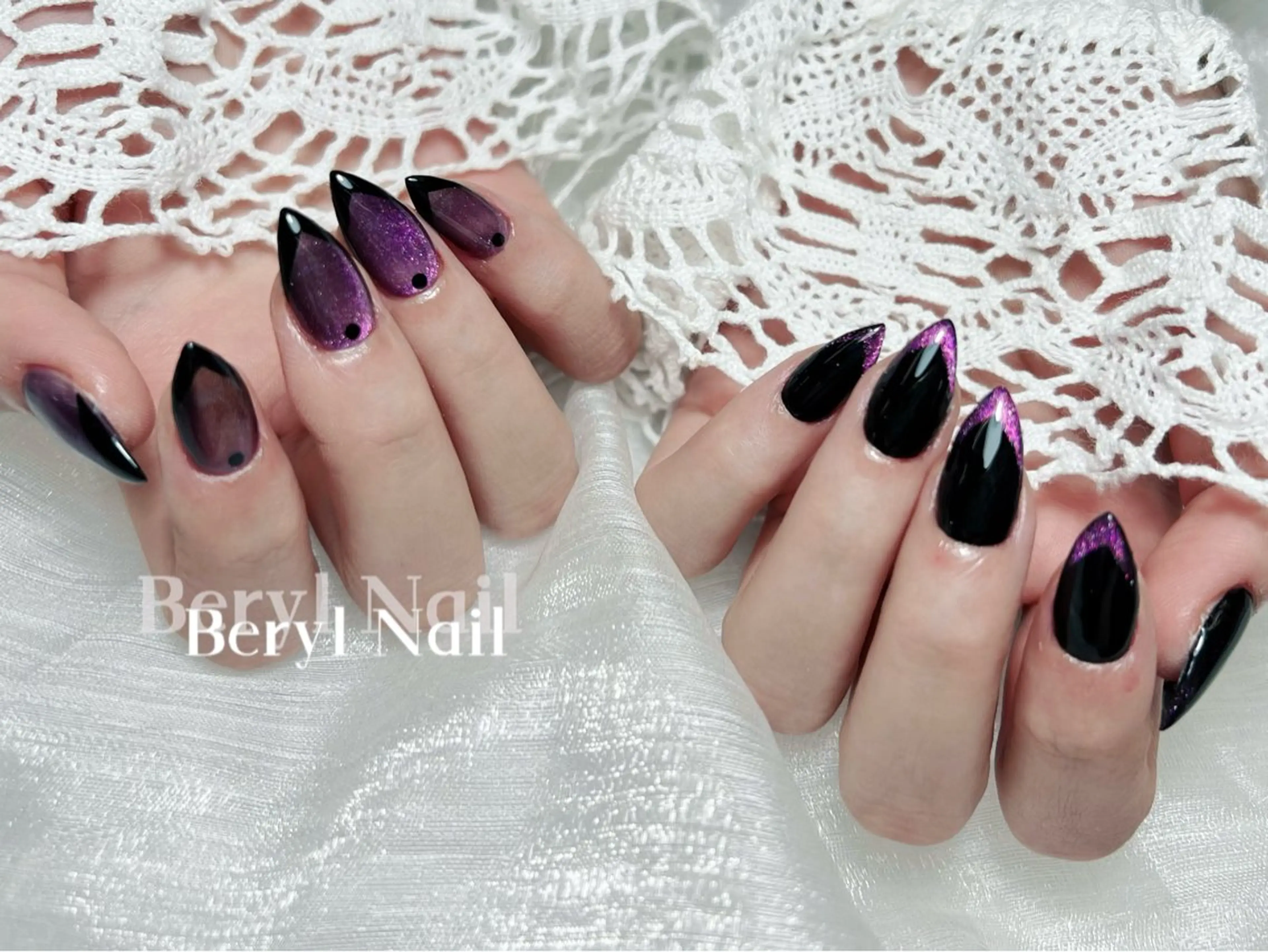 セミロング ハンドネイル Beryl Nail 新大久保のネイルデザイン