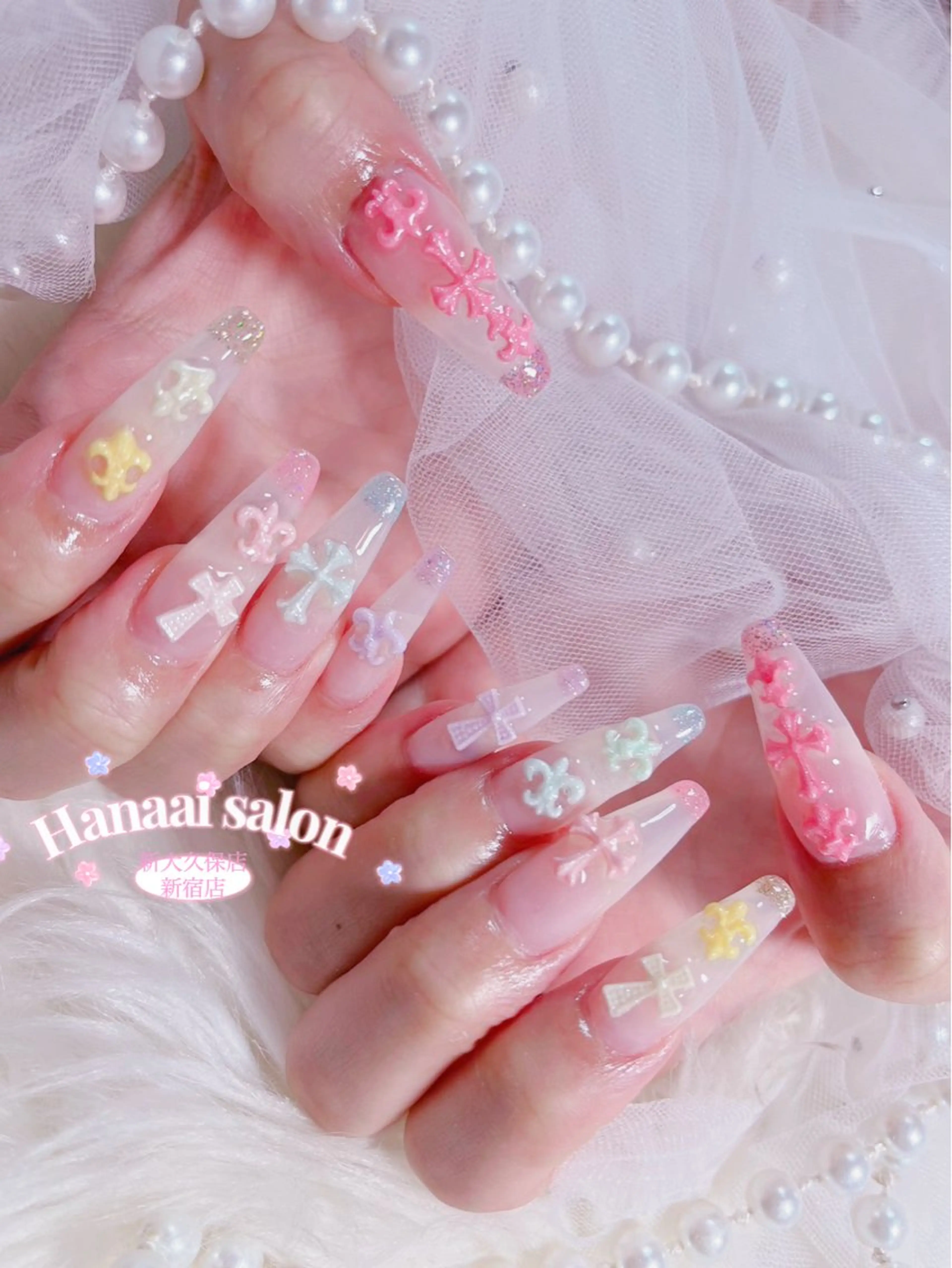 セミロング ハンドネイル Hanaai Salon新宿店のネイルデザイン