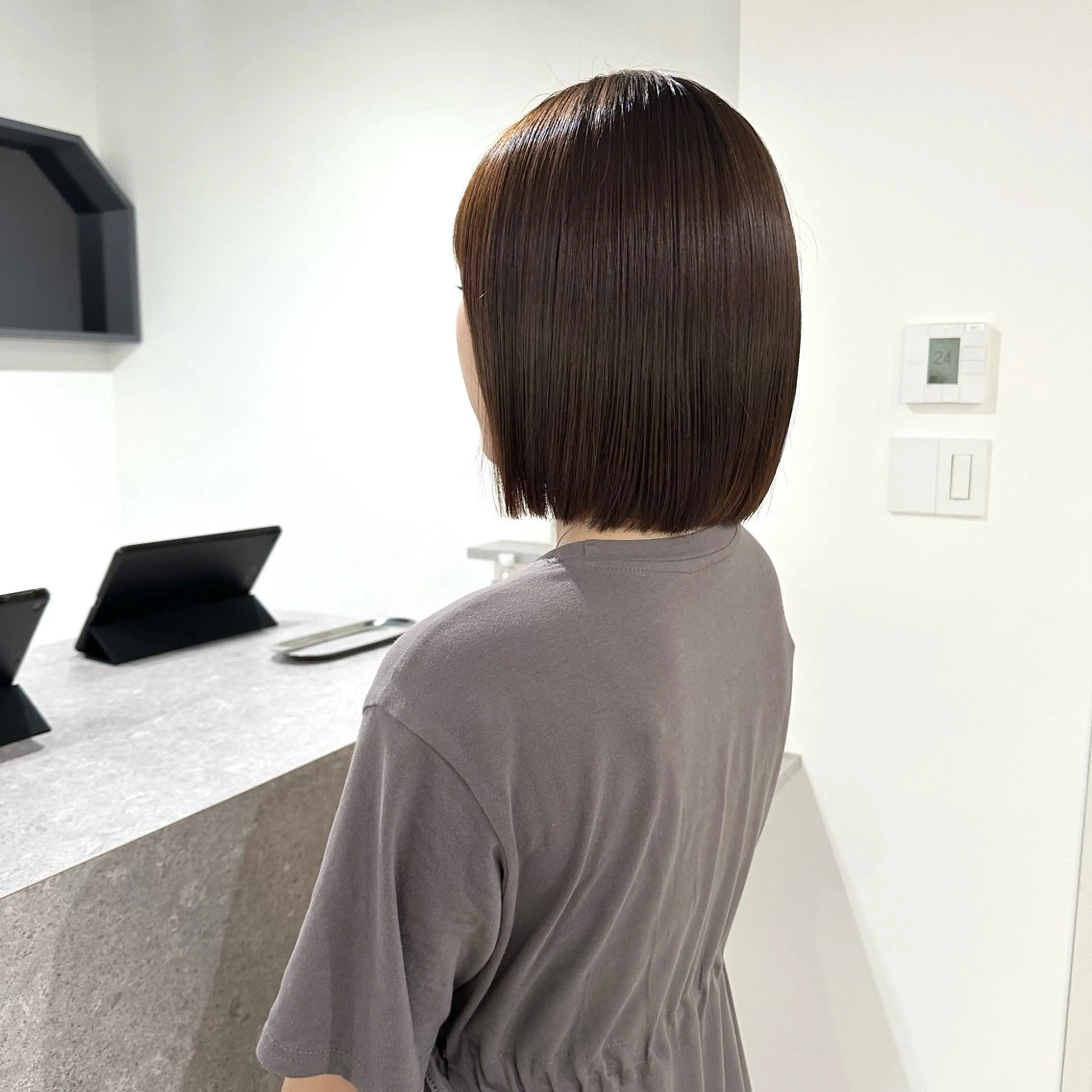 ショート 髪質改善 トリートメント 縮毛矯正 トリートメント アンニュイヘア/ 顔周りカット/眞弓萌のヘアスタイル