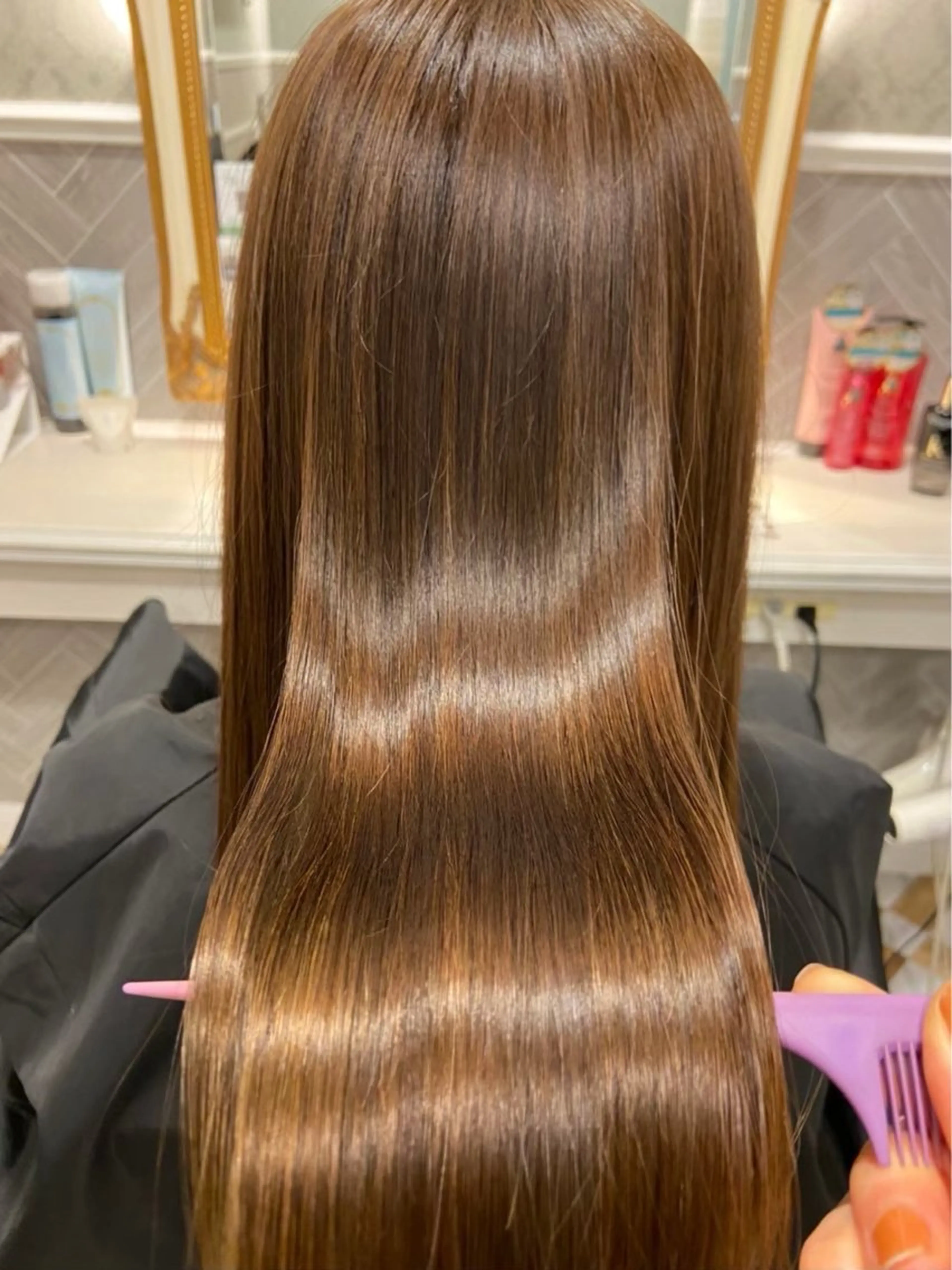 ロング カラー カット ヘアカラー トリートメント 髪質改善|透明 感カラー🩵レイヤーのヘアスタイル