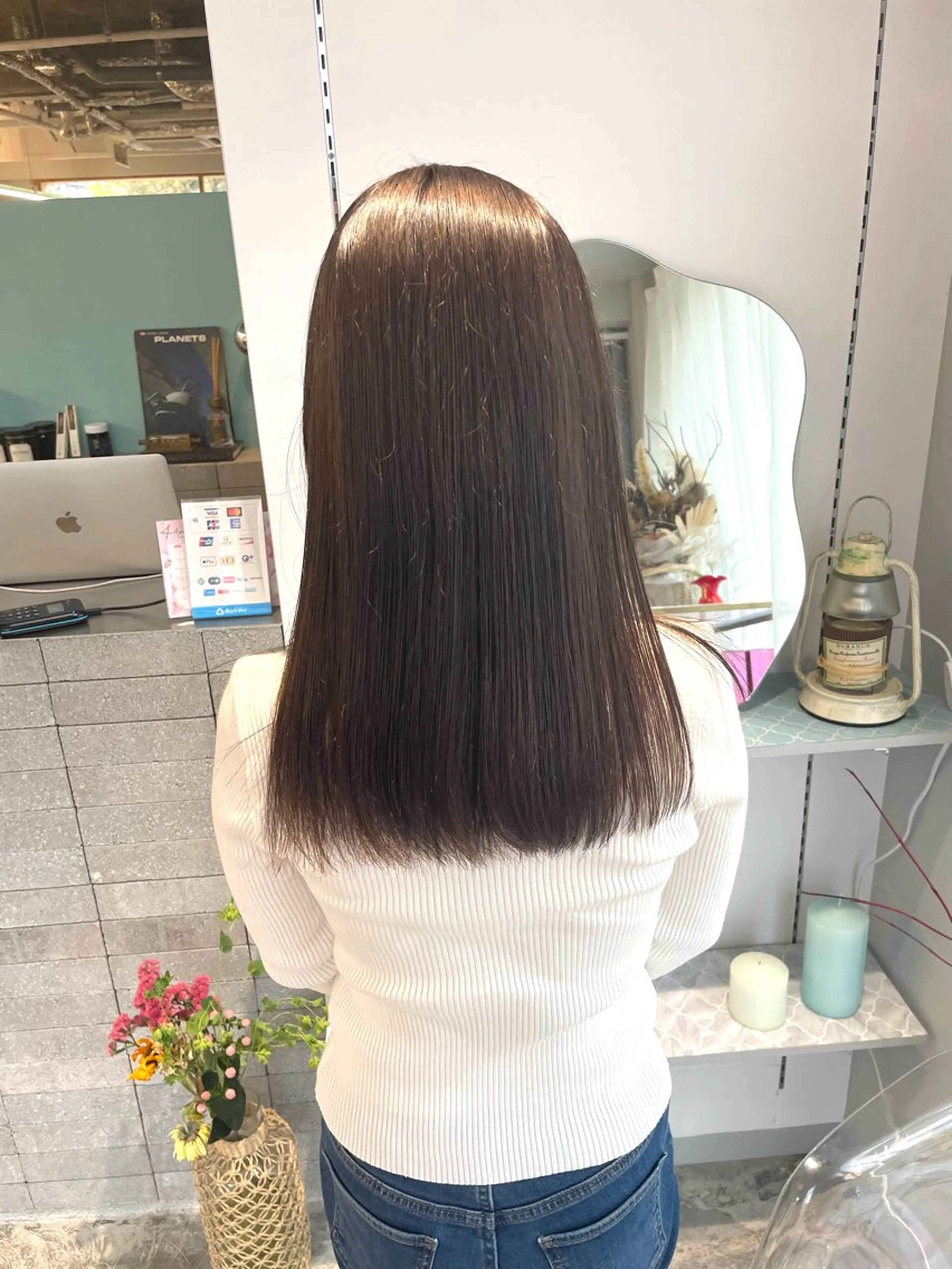 ロング カラー 透明感カラー グレージュ カット 【メンズモデル 募集中】永嶋芽衣のヘアスタイル