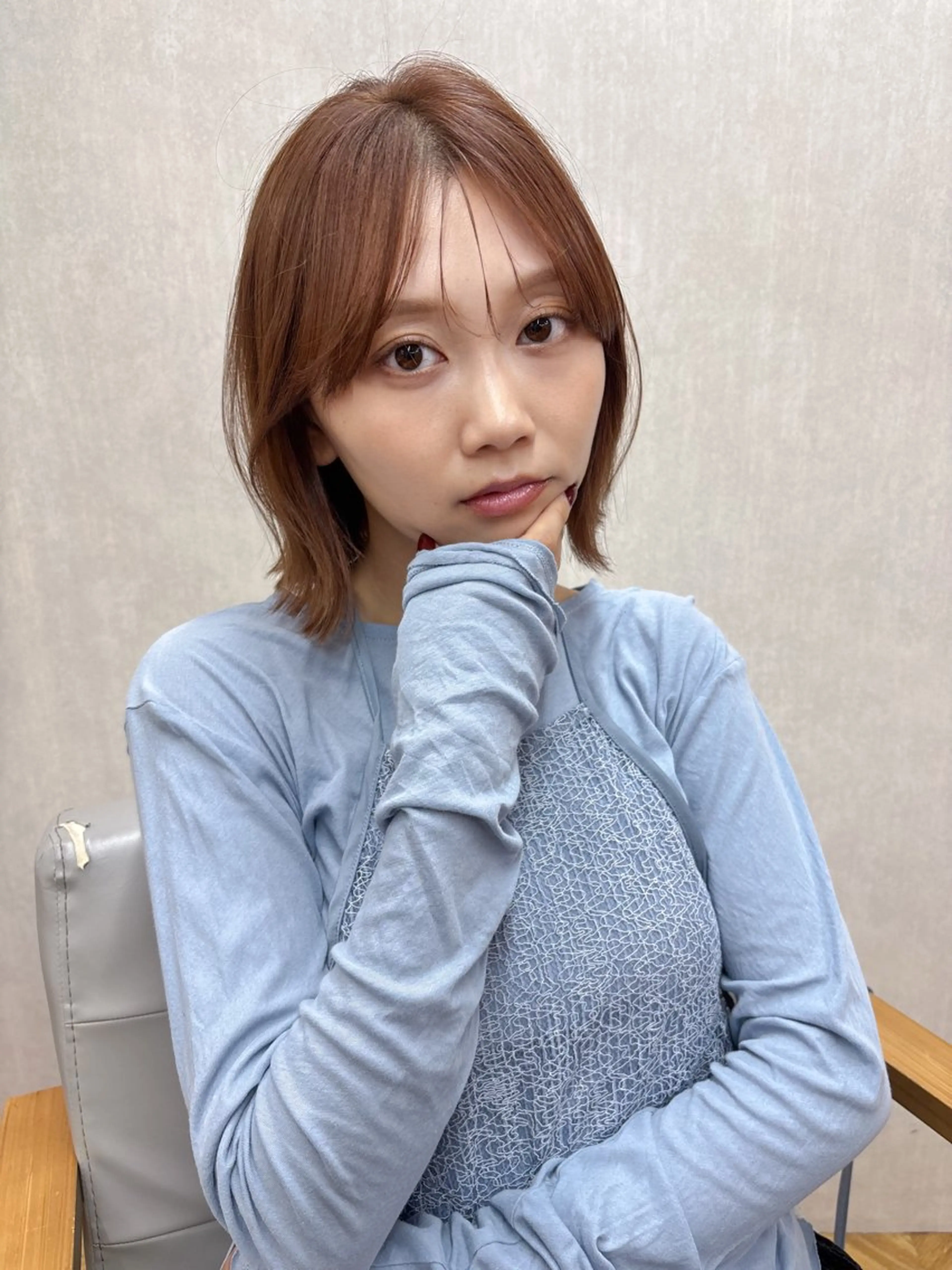 ミディアム ボブレイヤー ボブ レイヤーカット ヘアカラー ボブ/ミディアム 親しみやすさ/さくらのヘアスタイル