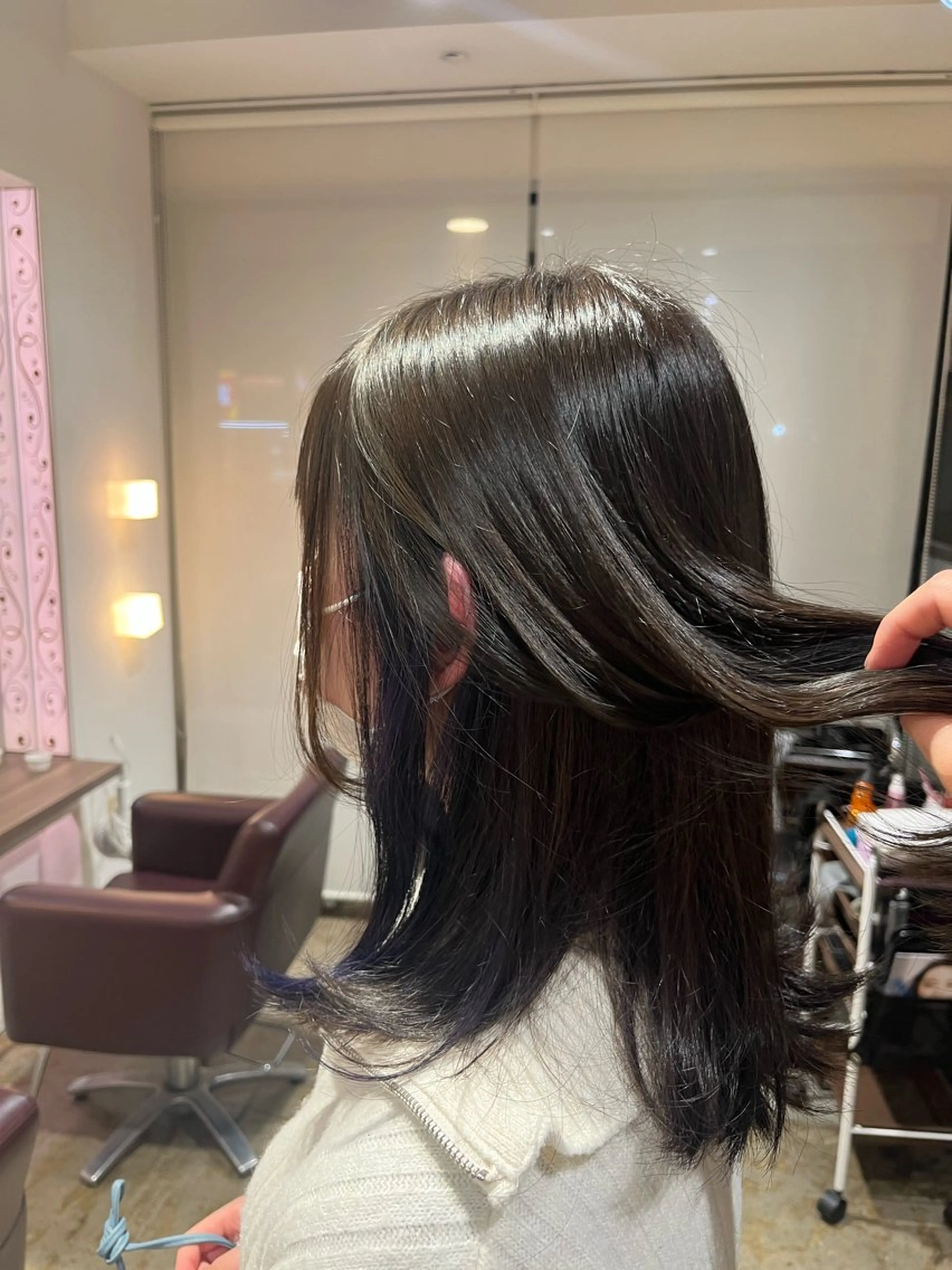 セミロング カラー ラベンダーカラー レディースカット SHIORIのヘアスタイル