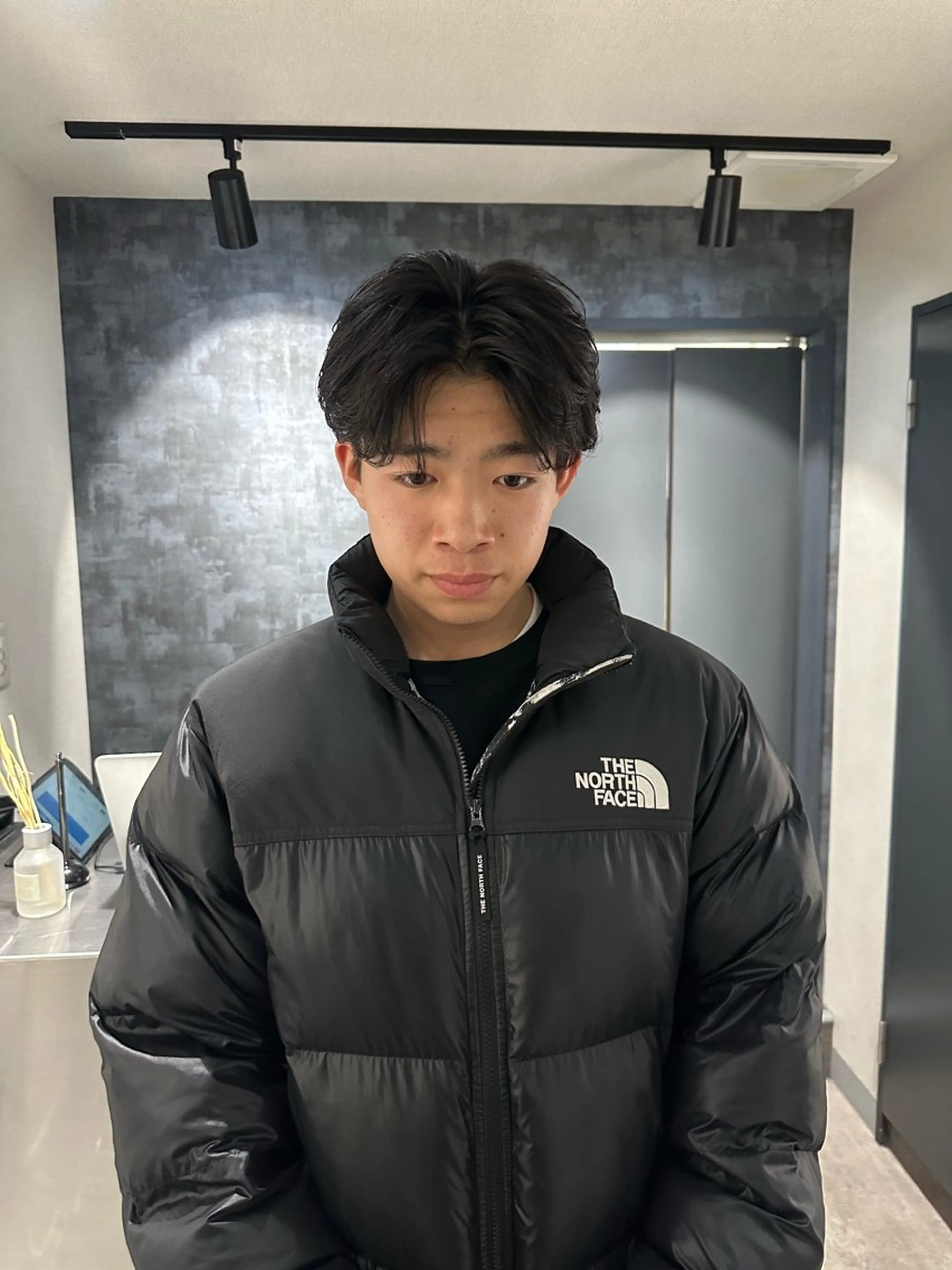 ミディアム パーマ メンズ センターパート カット パーマ 💈原宿指名No.1 センターパート💈のヘアスタイル