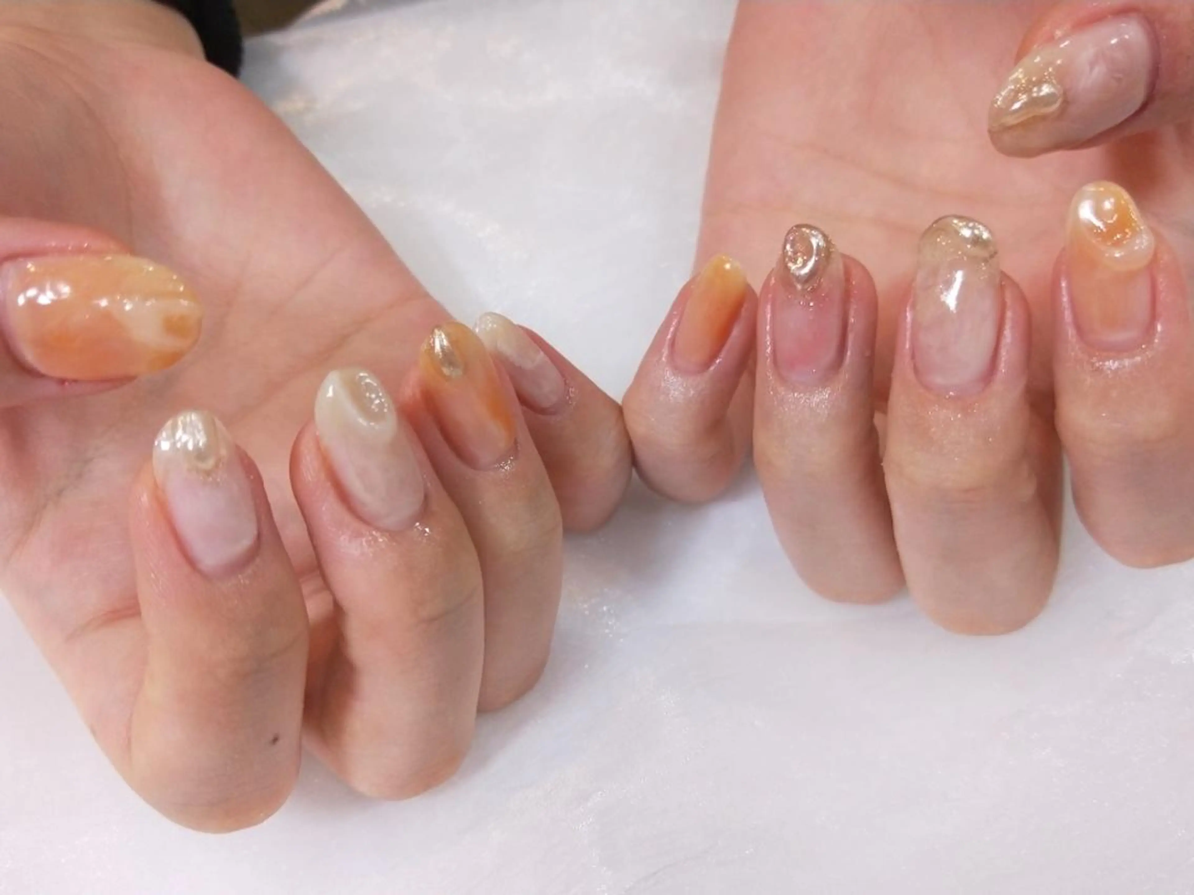 ネイル ハンドネイル ハンドケア はばすみれ🎀ﾈｲﾙ 光ﾌｪｲｼｬﾙ ﾍｱのネイルデザイン