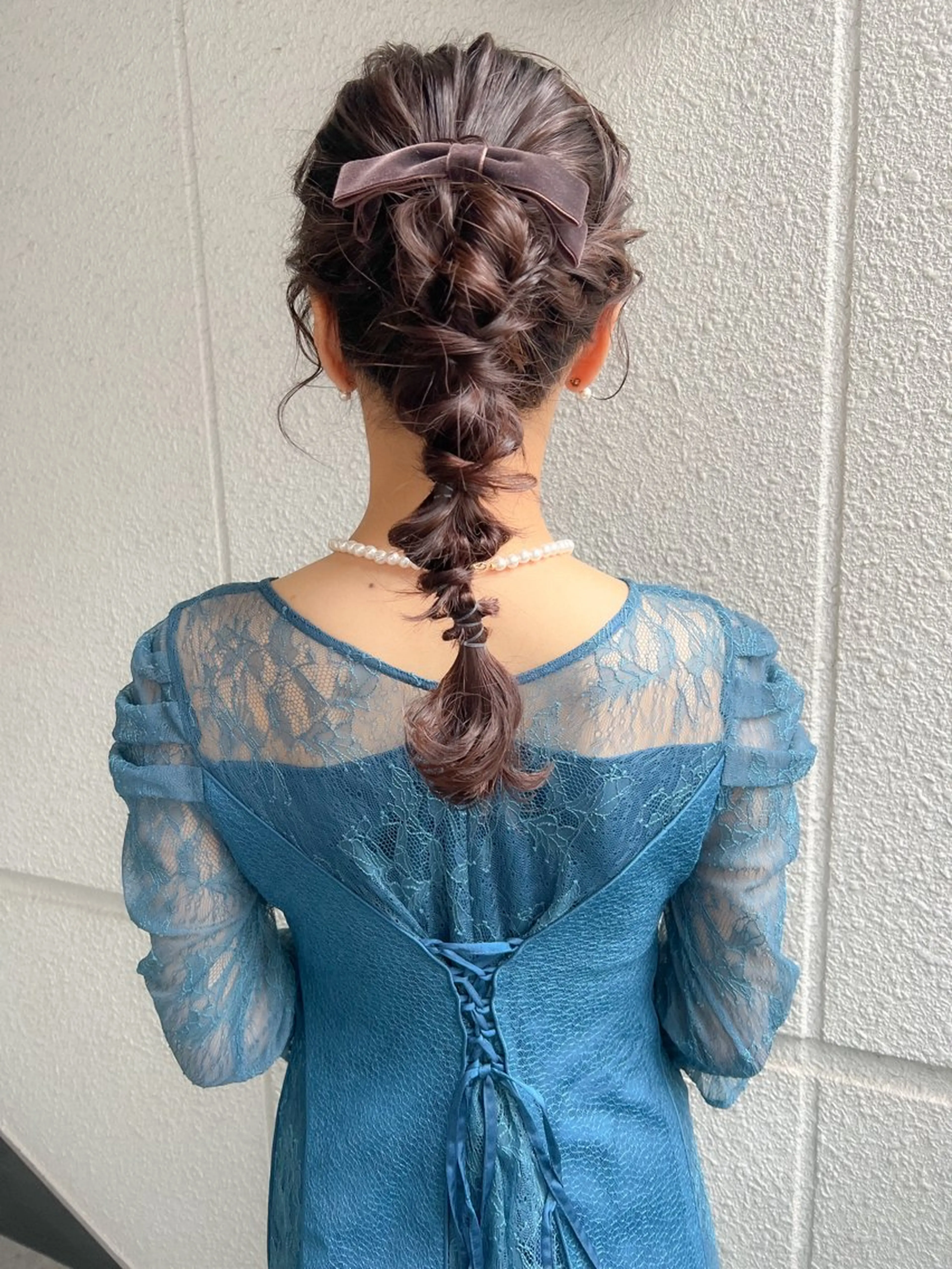 セミロング ヘアアレンジ 結婚式・ブライダル ヘアセット カラーパティシエ facce🌼ikoのヘアスタイル