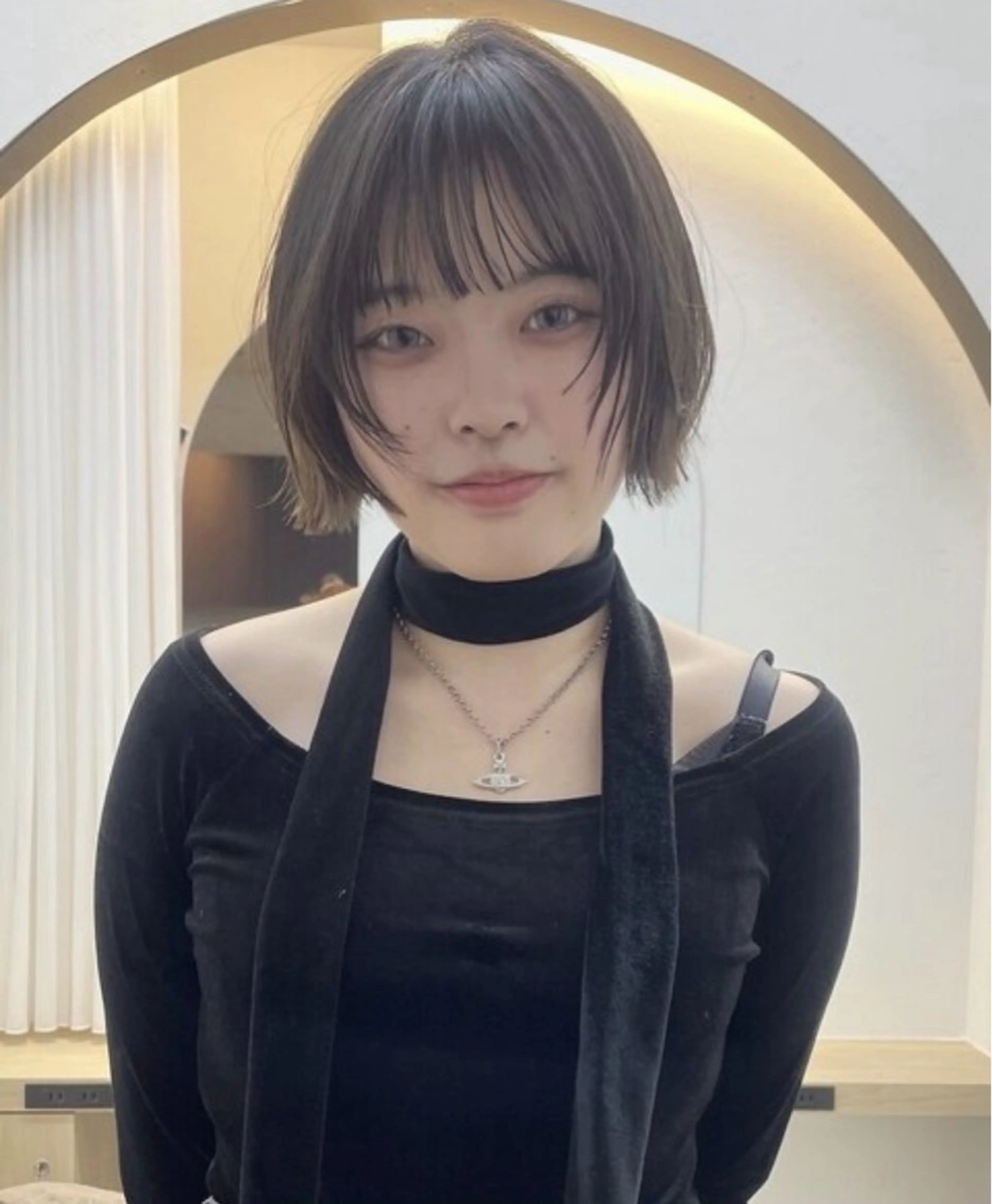 ミディアム カラー カット ヘアカラー トリートメント くびれヘア/髪質改善 はるのヘアスタイル