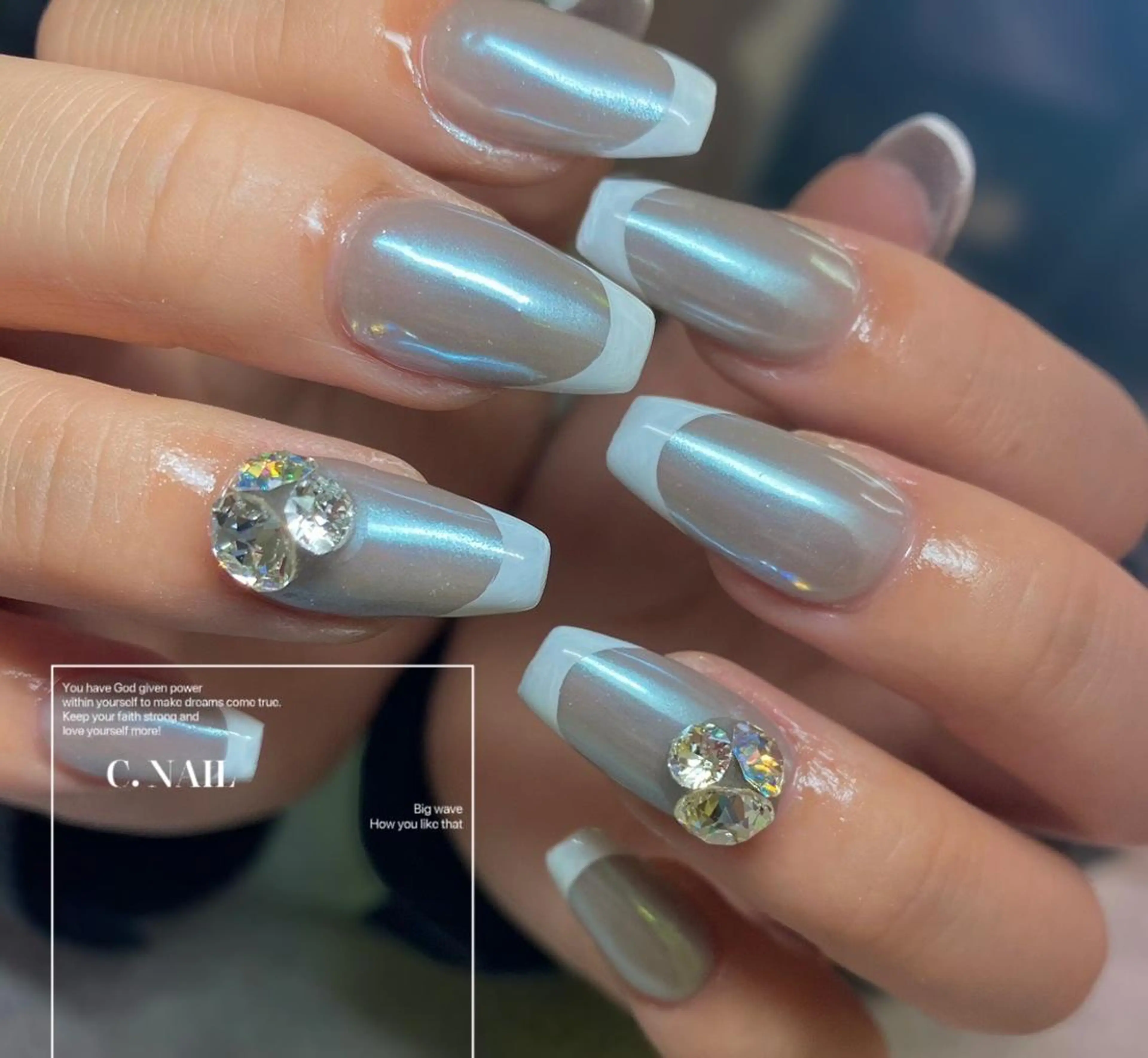 ネイル フットネイル フレンチネイル ジェルネイル キラキラネイル マグネットネイル C.Nail &Eye筑紫駅のネイルデザイン