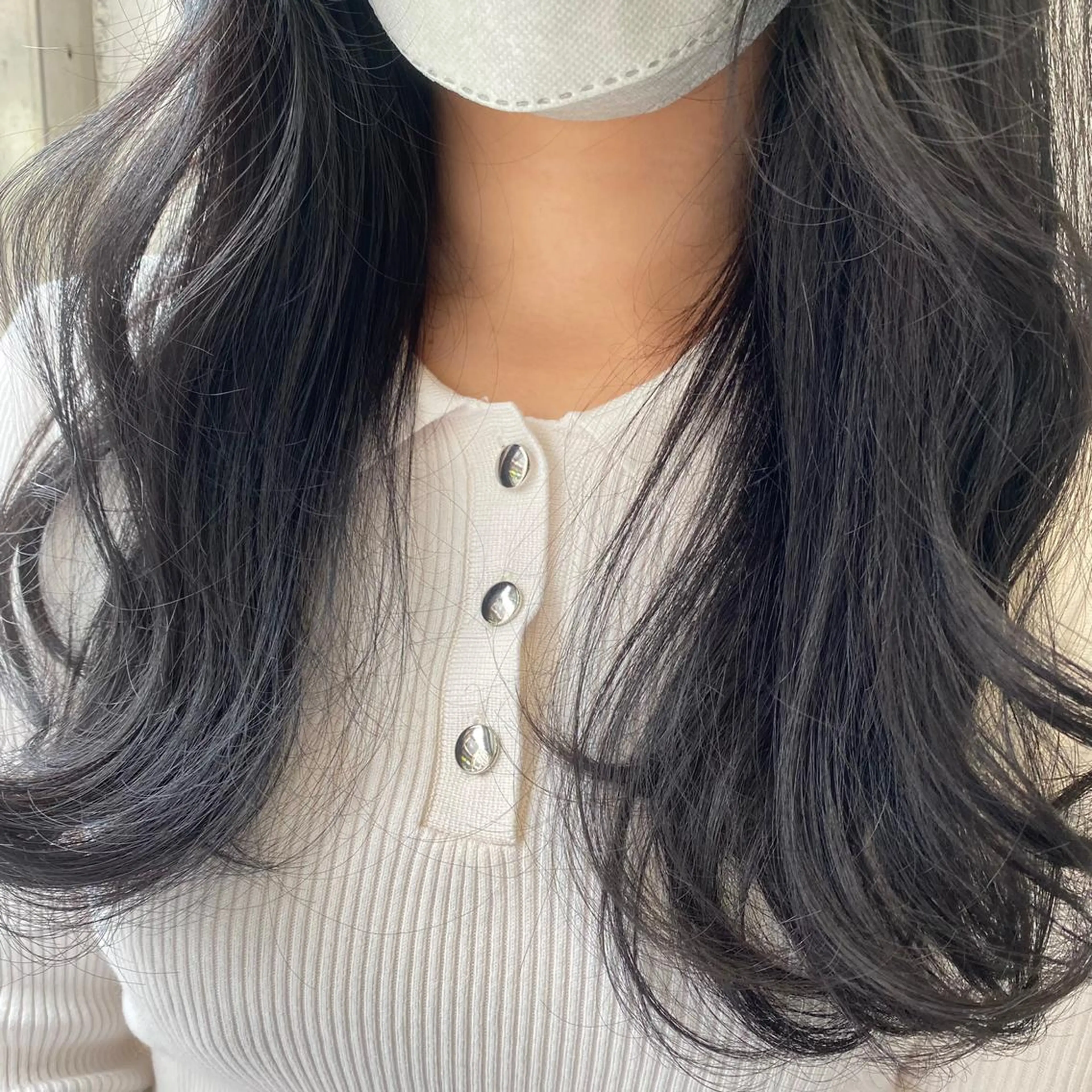 ロング カラー ダークグレー ダークグレージュ グレージュ ハッシュカット カット ヘアカラー トリートメント 💚 nao💚のヘアスタイル