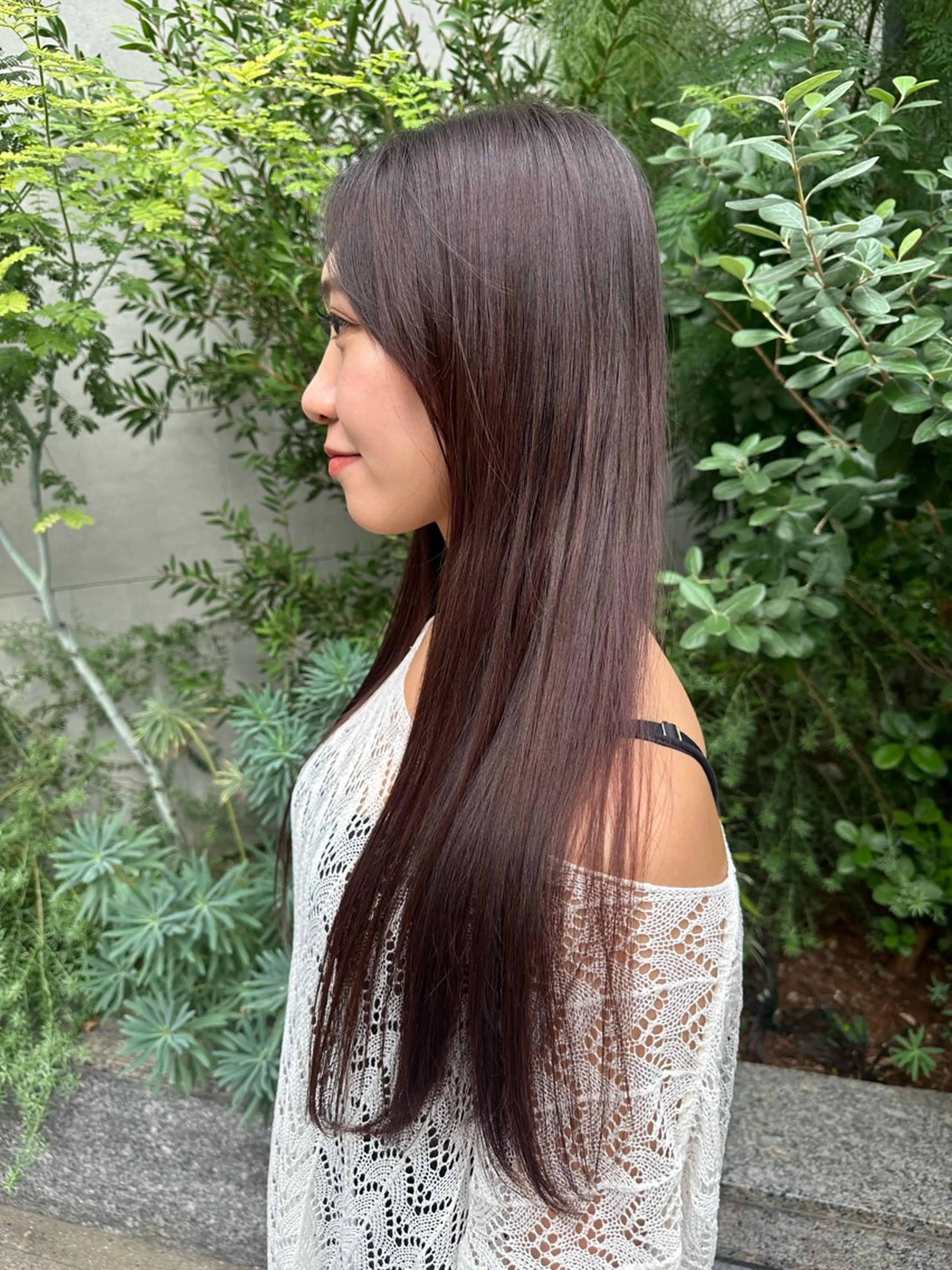 ロング カラー ヘアアレンジ タイトボブ個性派カラ ーAKANEのヘアスタイル