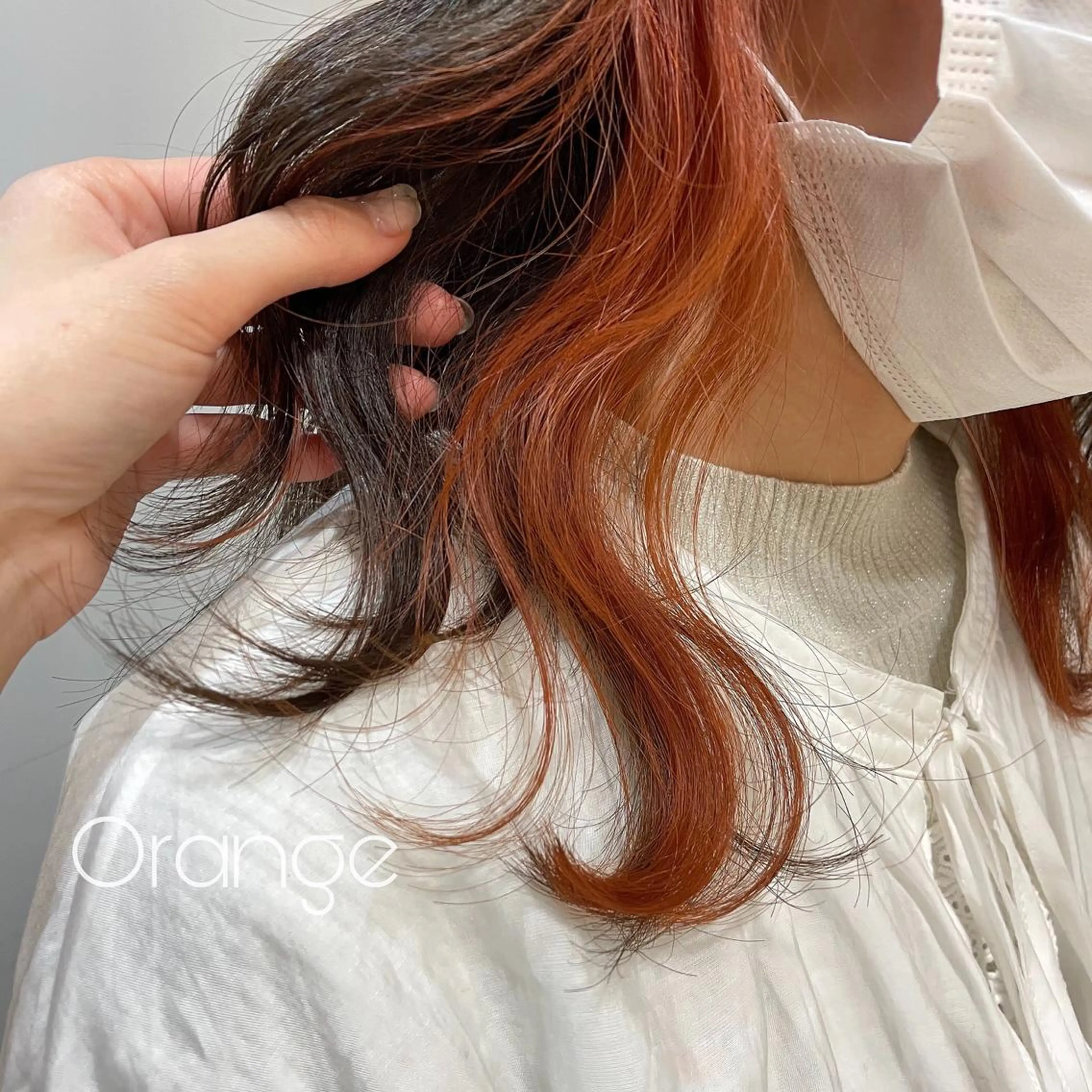 カラー イヤリングカラー オレンジ 🍪ﾖｼｲﾊﾙﾈ🍪 ﾗﾍﾞﾝﾀﾞｰｶﾗｰのヘアスタイル