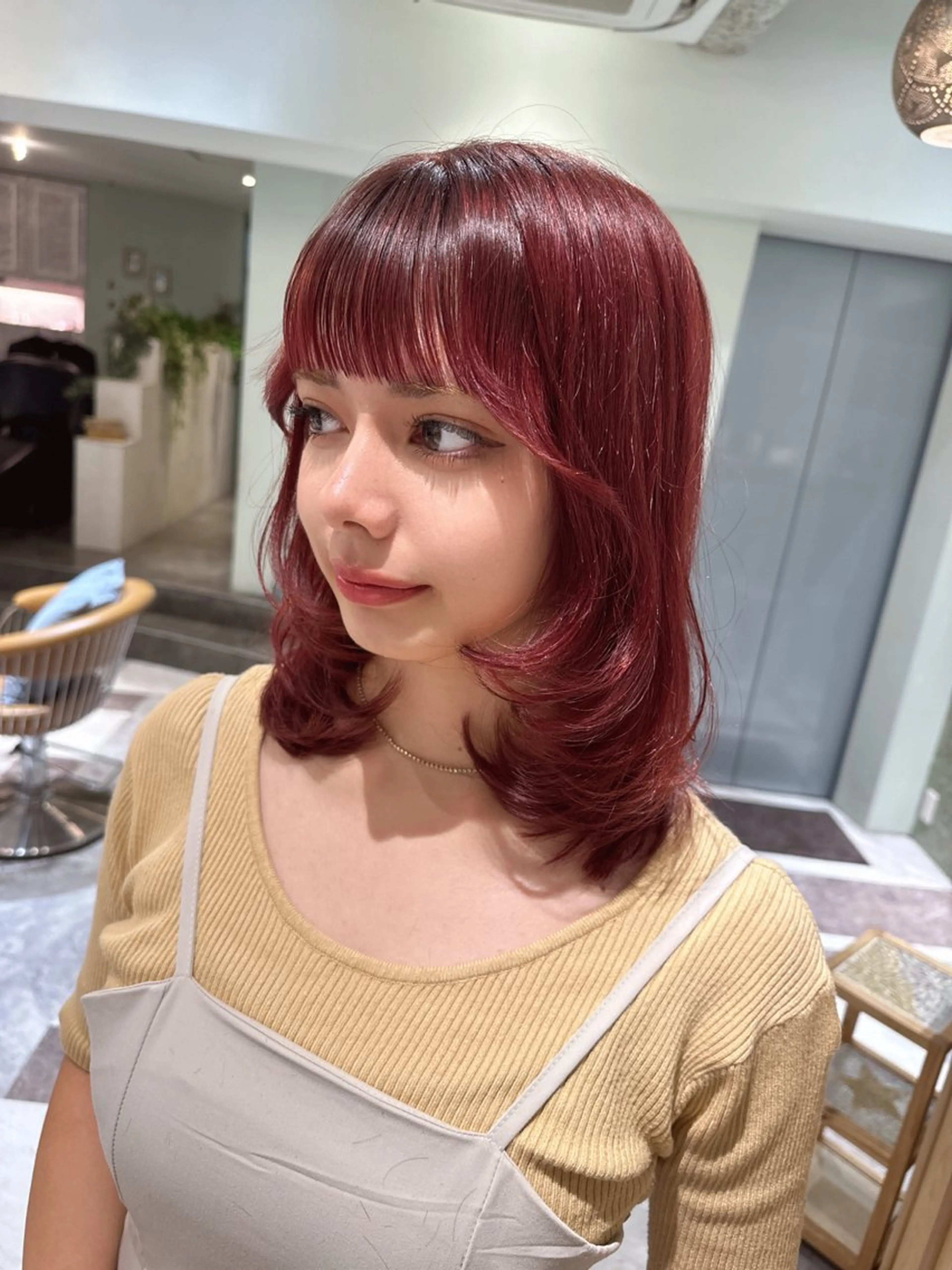 ミディアム カラー ベージュカラー 黒髪 ブリーチ ブルーカラー ブルーブラック カット ヘアカラー トリートメント 木屋元一/透明感 /前髪/ショートボブのヘアスタイル