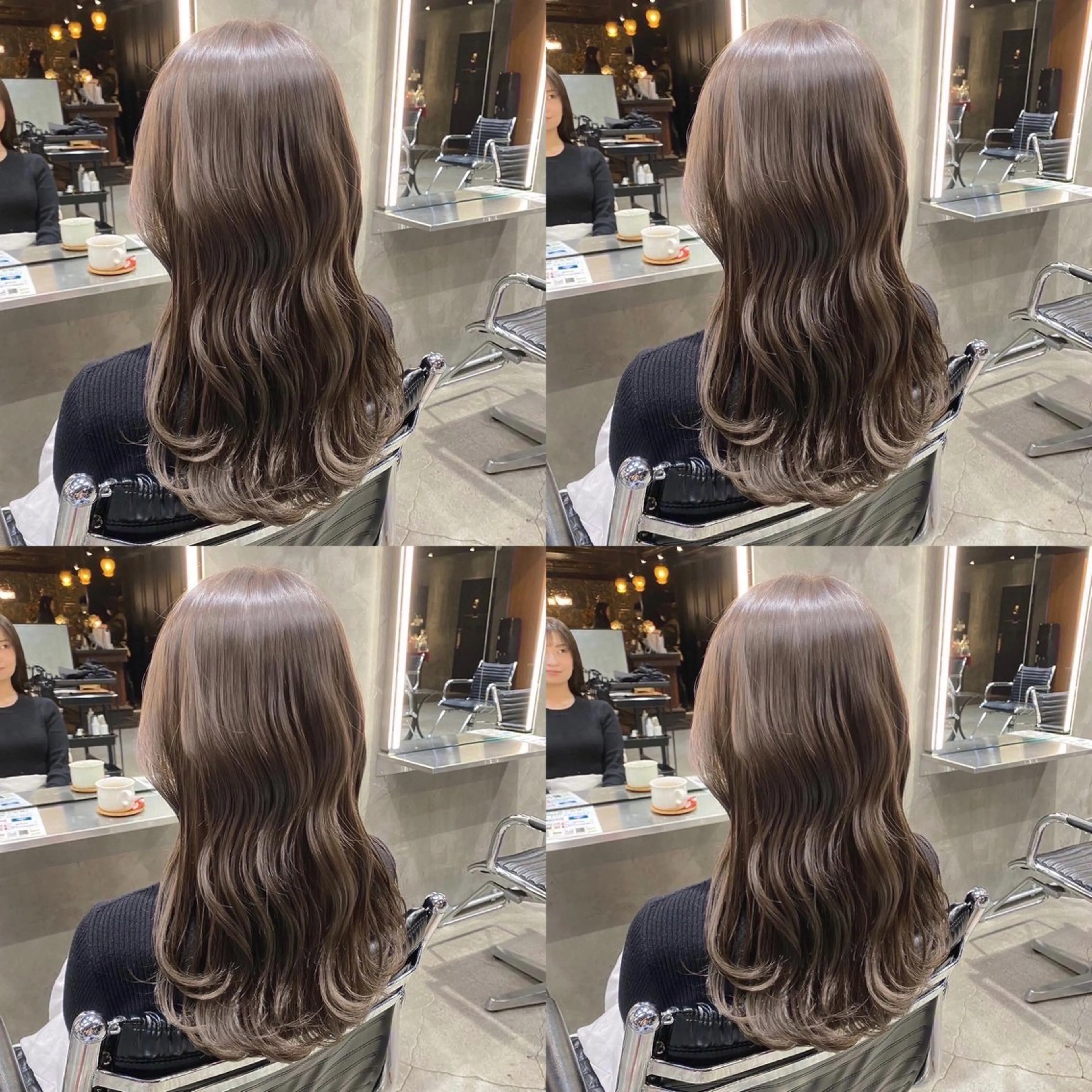 セミロング カラー ベージュカラー ブリーチ ショコラベージュ ダブルカラー ブリーチなしカラー カット ヘアカラー 透明感カラー🌿 グレージュ🐺陽介のヘアスタイル