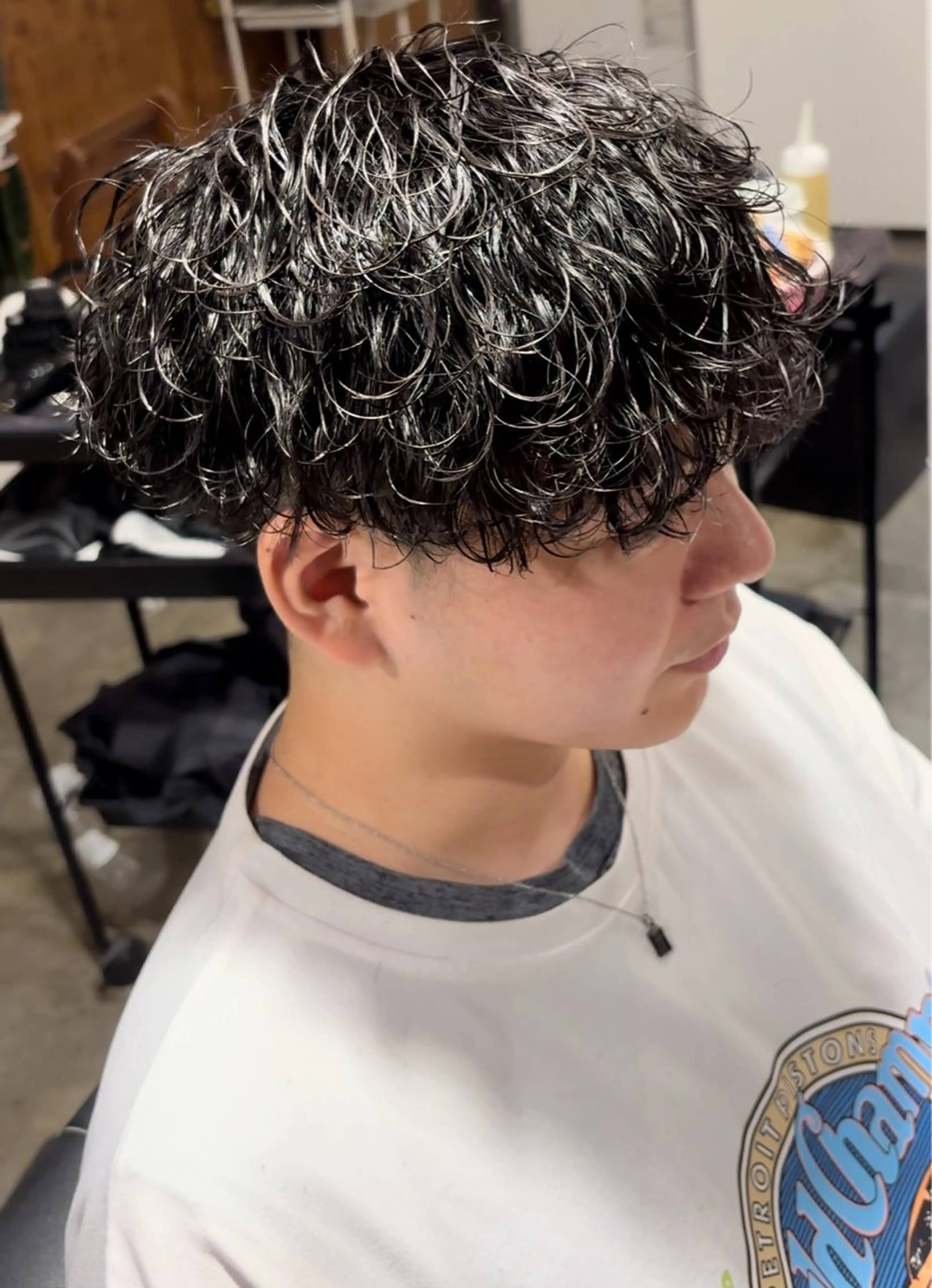 メンズカット＋強め波巻きパーマの写真