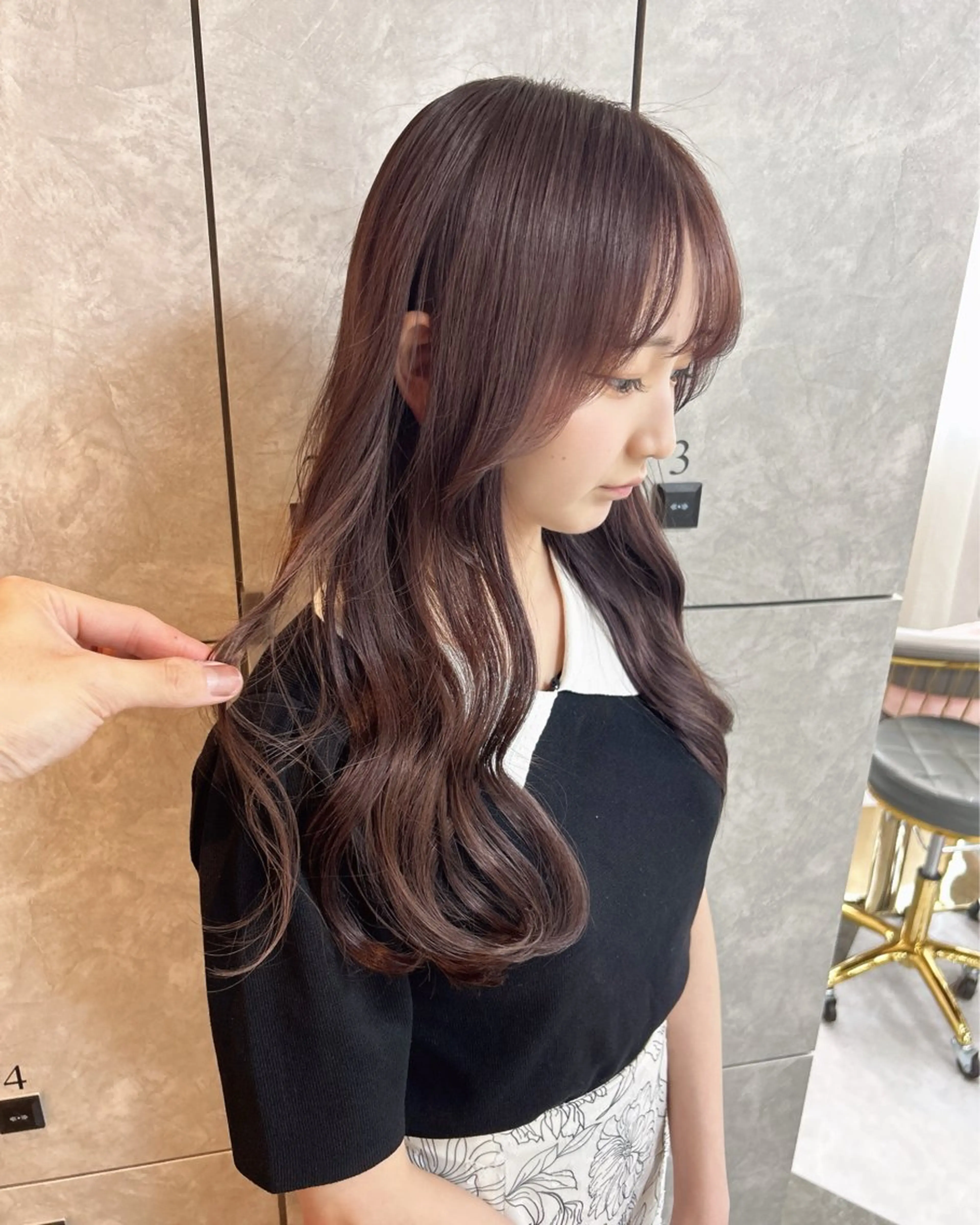 【ブリーチなし】赤みを抑える透明感カラー✨の写真