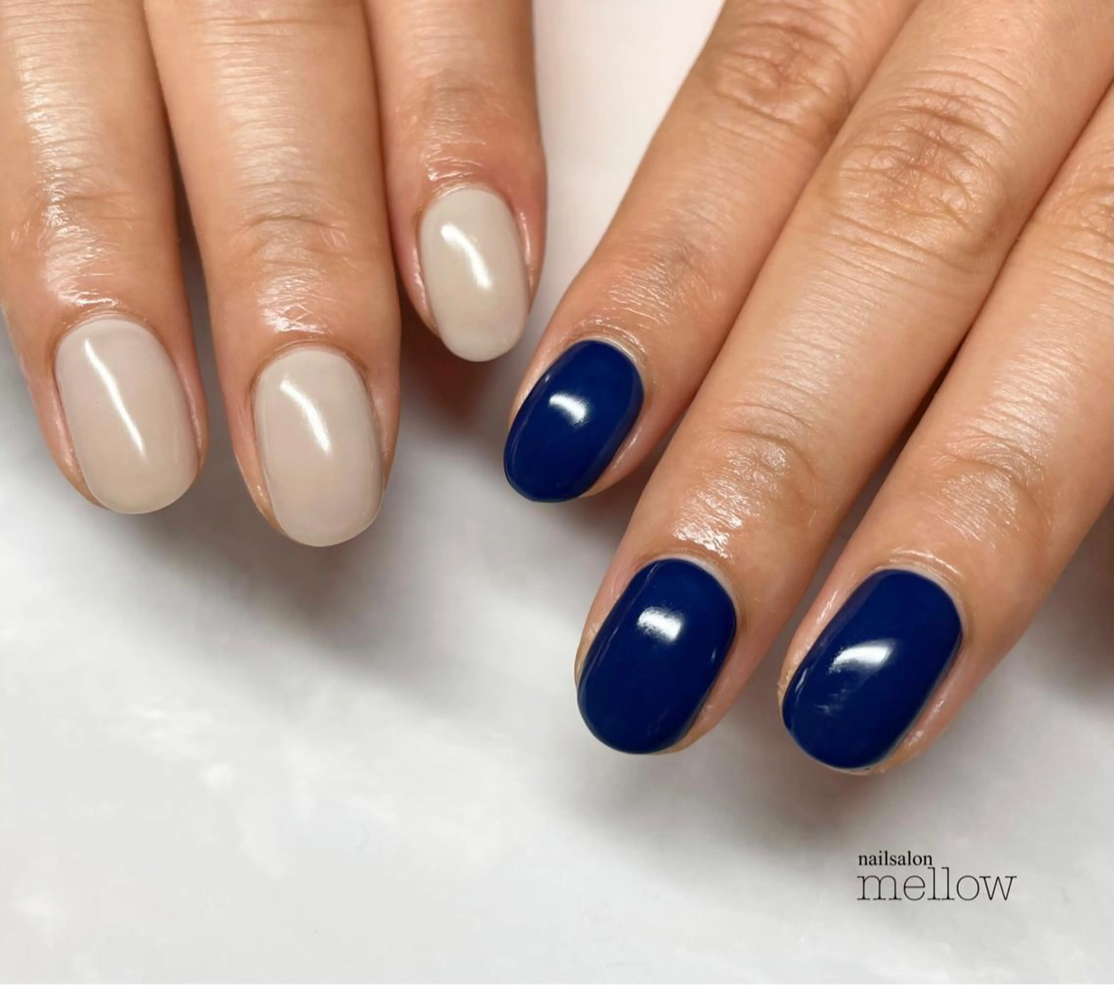 ネイル ネイビー 大山 浩美のネイルデザイン