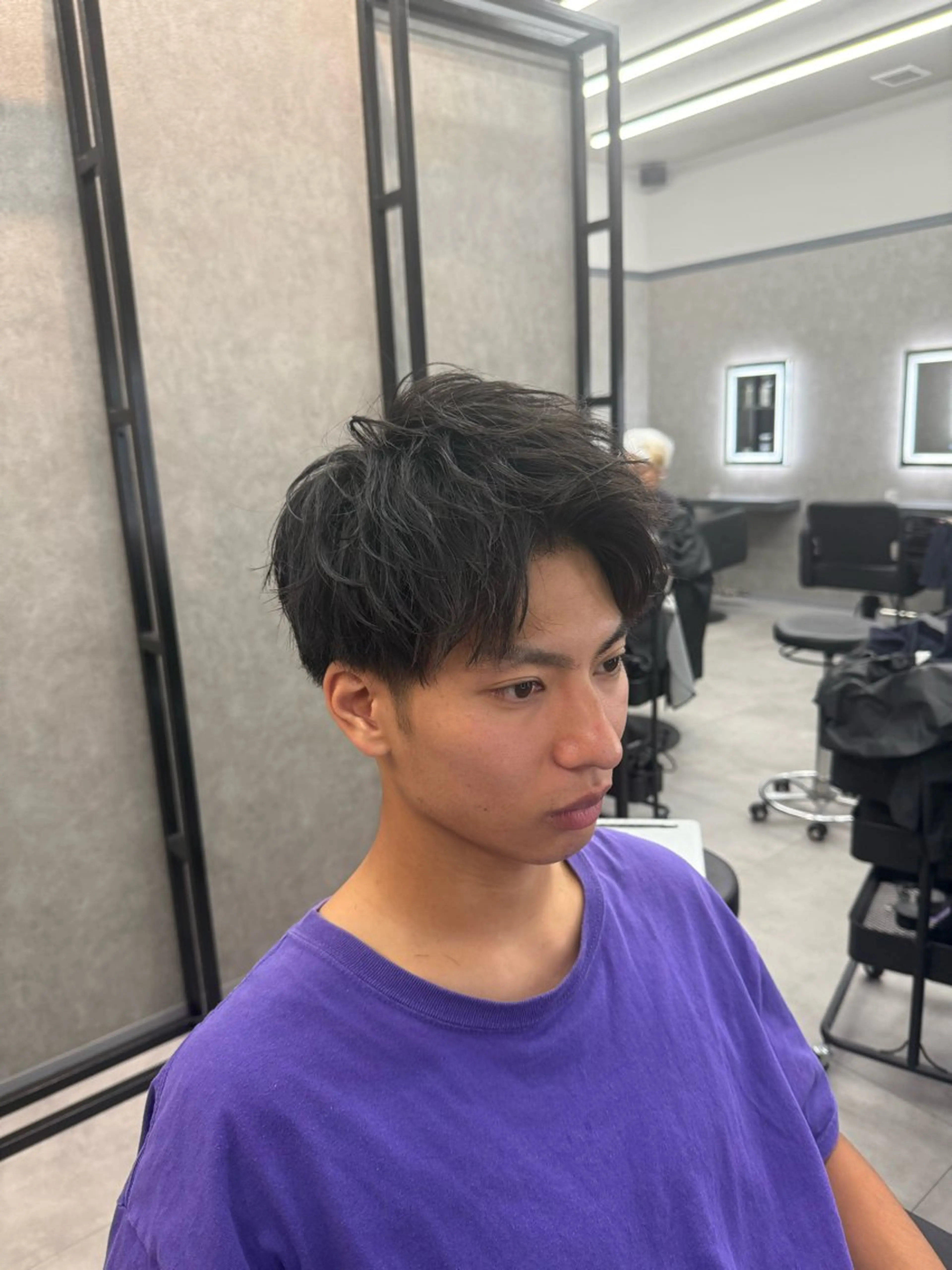 ショート カラー パーマ メンズ アップバング ショートヘア カット メンズ特化 👑YUTAのヘアスタイル