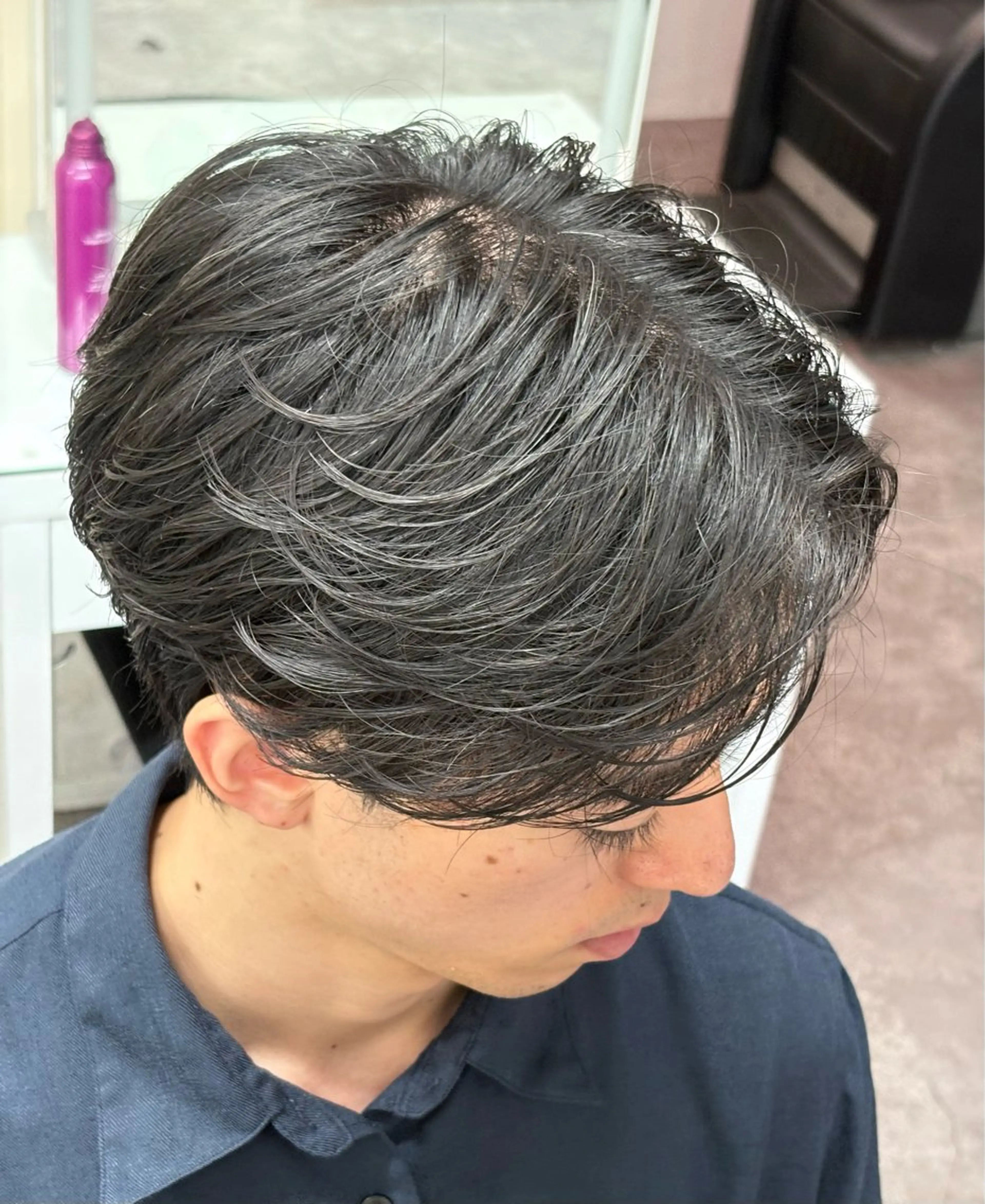 ミディアム カラー パーマ メンズ カット パーマ トリートメント ヘアセット メンズパーマ特化 🔥韓国ヘア職人🔥のヘアスタイル