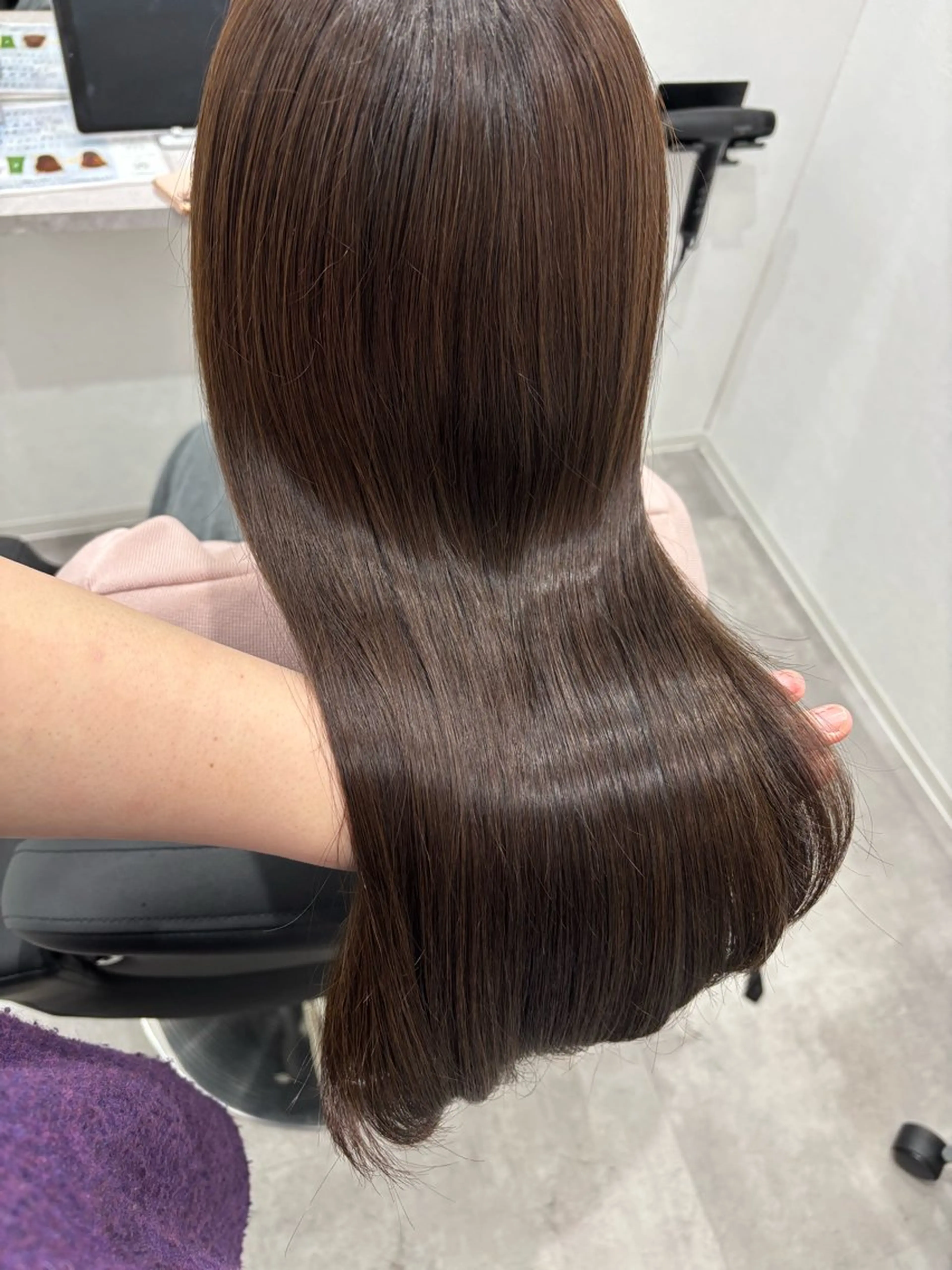 ロング カラー ベージュカラー オレンジ カット ヘアカラー トリートメント ヘッドスパ 髪質改善/透明感 カラー/内藤有須加のヘアスタイル
