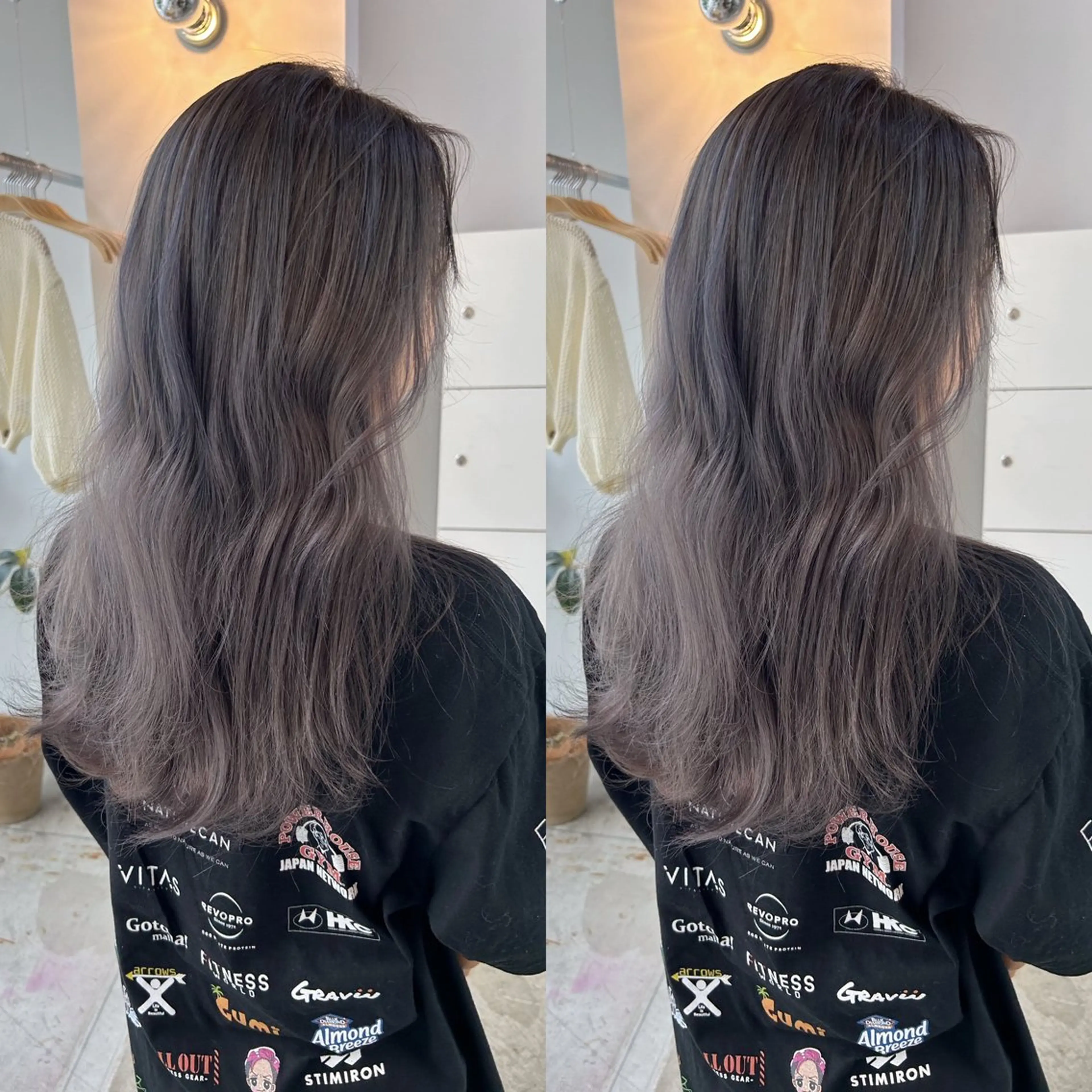 セミロング カラー ヘアカラー yoriダブルカラー 代表すがわらのヘアスタイル