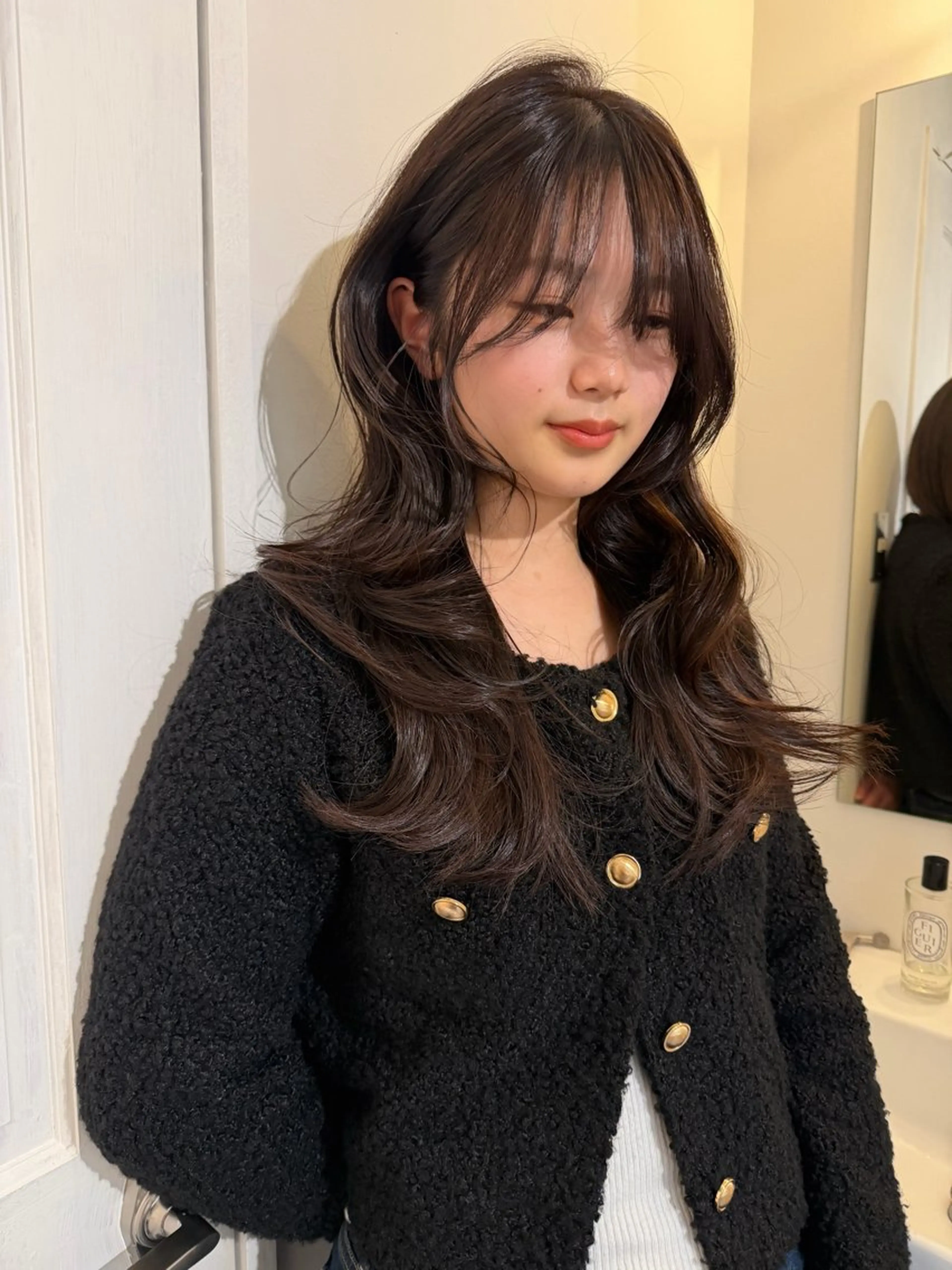 ロング レイヤーカット カット ヘアカラー トリートメント 蘭々/レイヤーカット /ナチュラルヘアのヘアスタイル