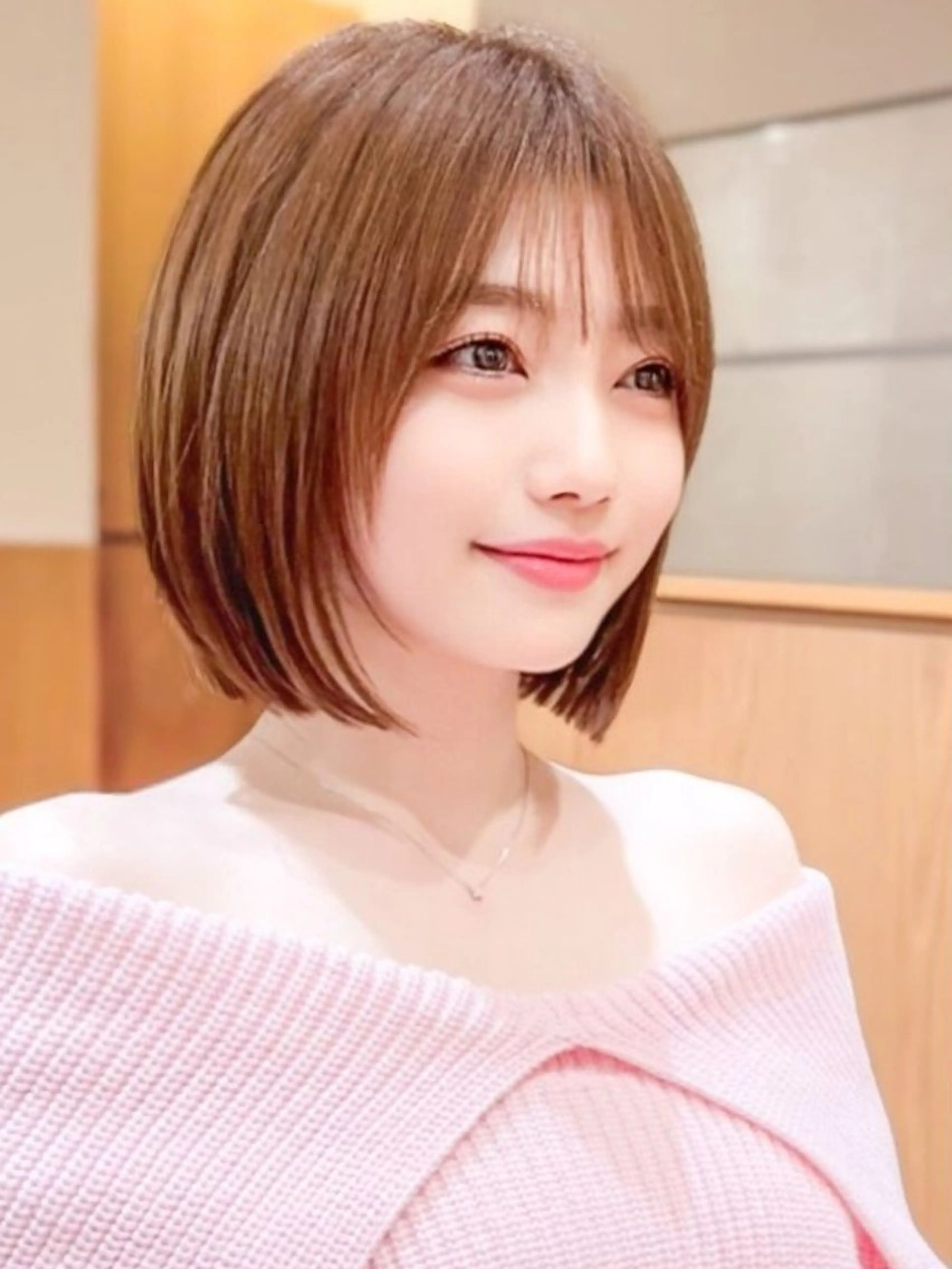 ミディアム カラー 切りっぱなしボブ ボブ ヘアカラー トリートメント 髪質改善/ 上村旺武のヘアスタイル