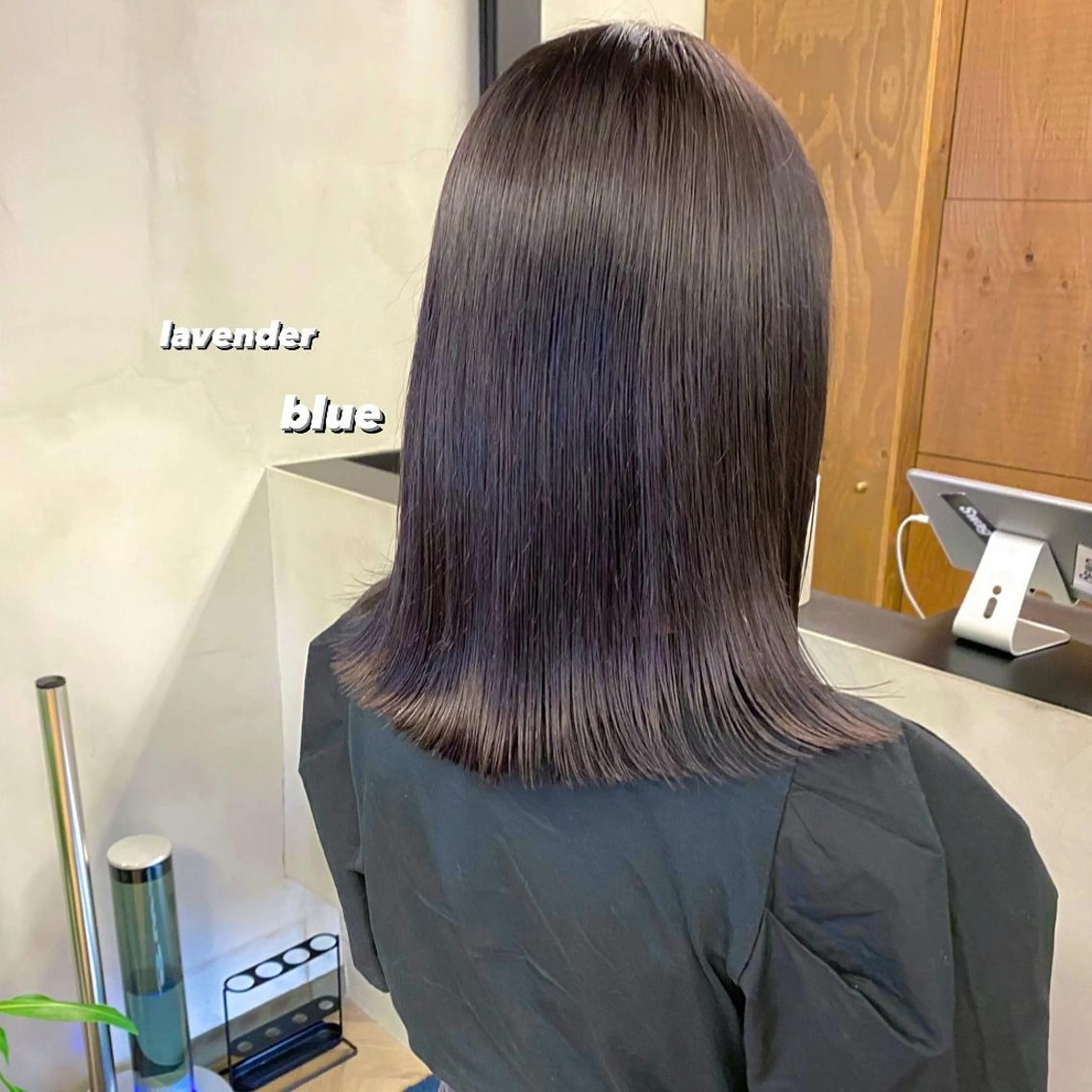 ミディアム カラー パーマ ヘアアレンジ メンズ キッズ ネイル マツエク・マツパ ブルーカラー ブルージュ ラベンダーカラー ブルー ストレートパーマ カット ヘアカラー トリートメント 前川 朋香のヘアスタイル