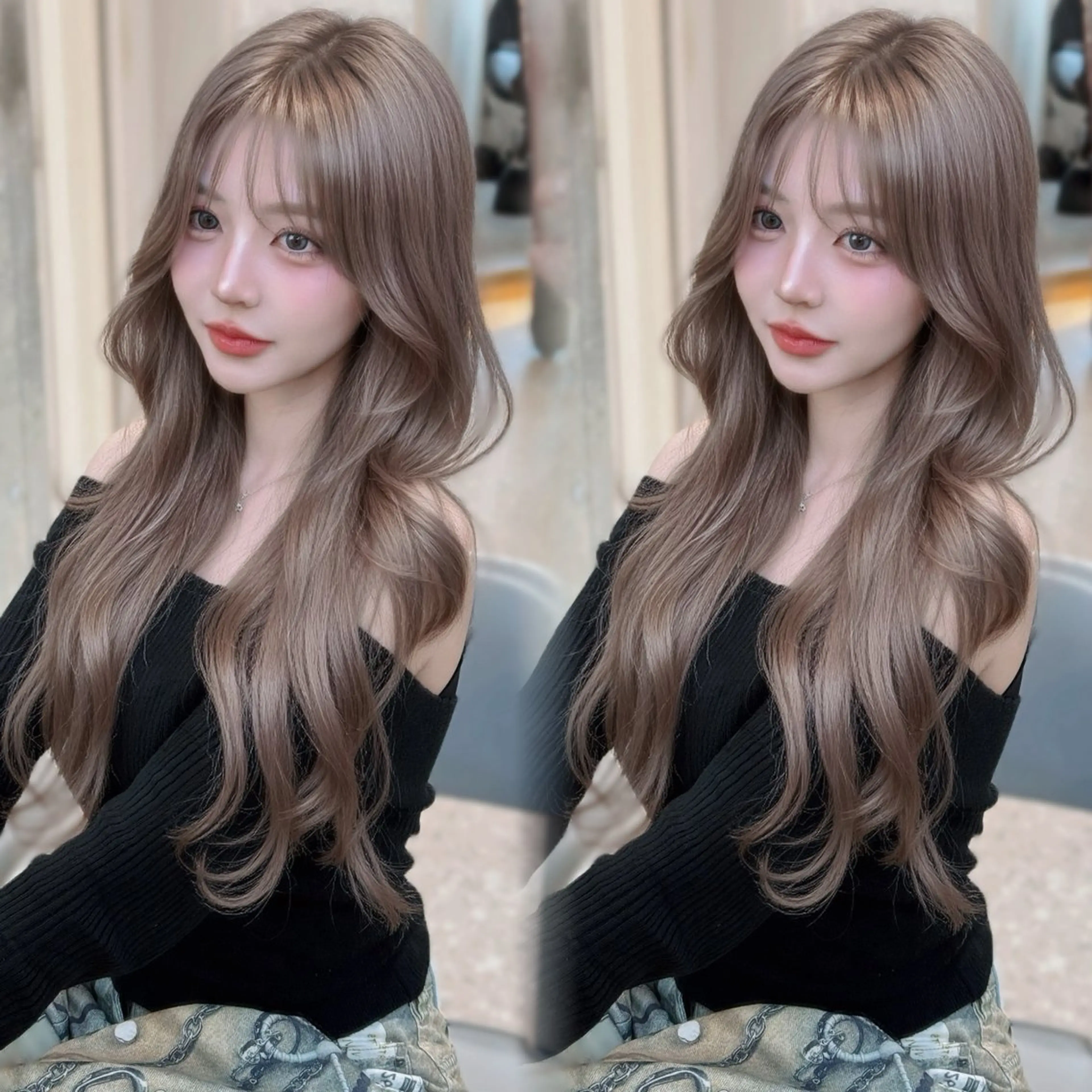 セミロング カラー カット ヘアカラー トリートメント 新宿/韓国風レイヤー 髪質改善/渋谷直樹のヘアスタイル