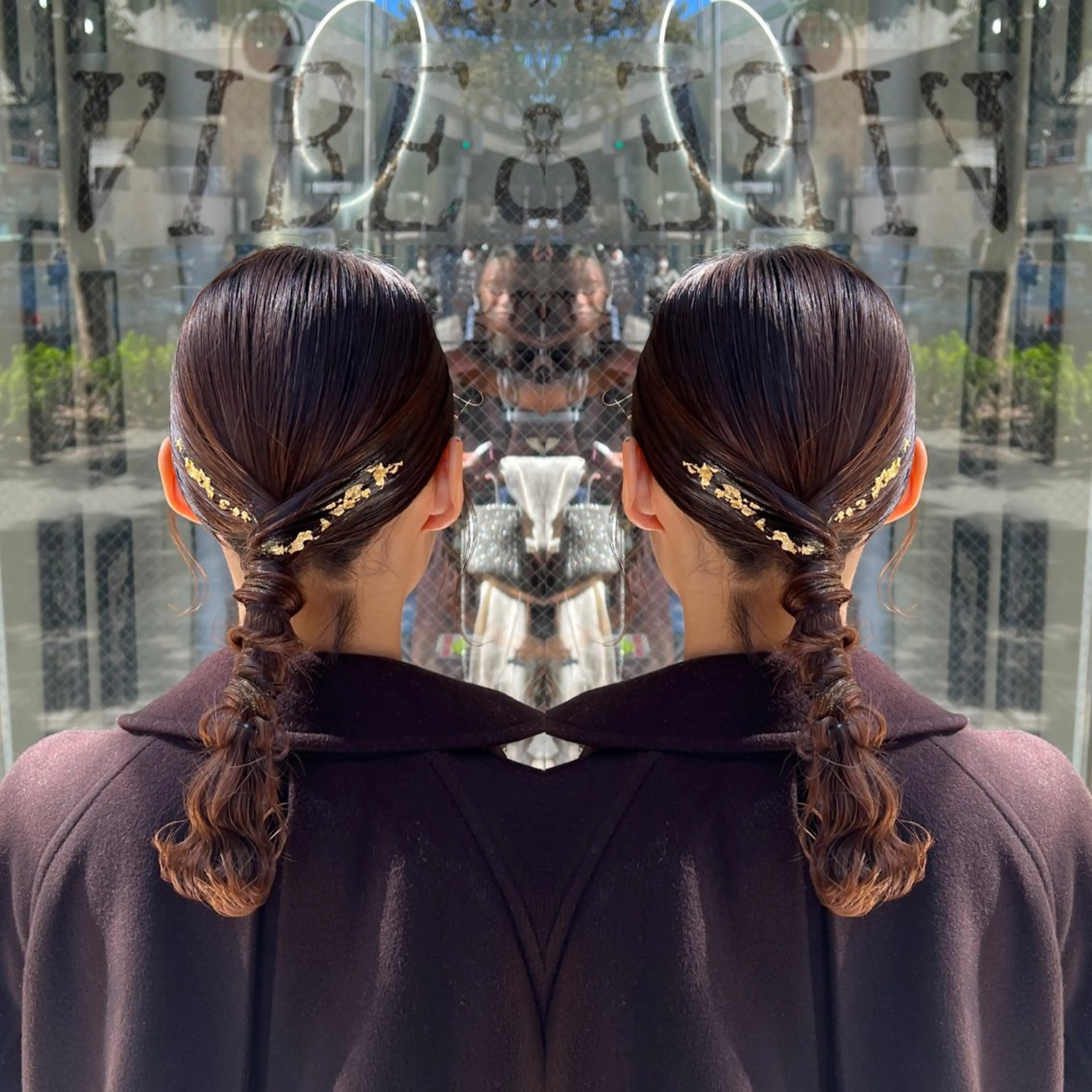 セミロング ヘアアレンジ ヘアセット ハイライト/レイヤー /ハイトーン/AOIのヘアスタイル