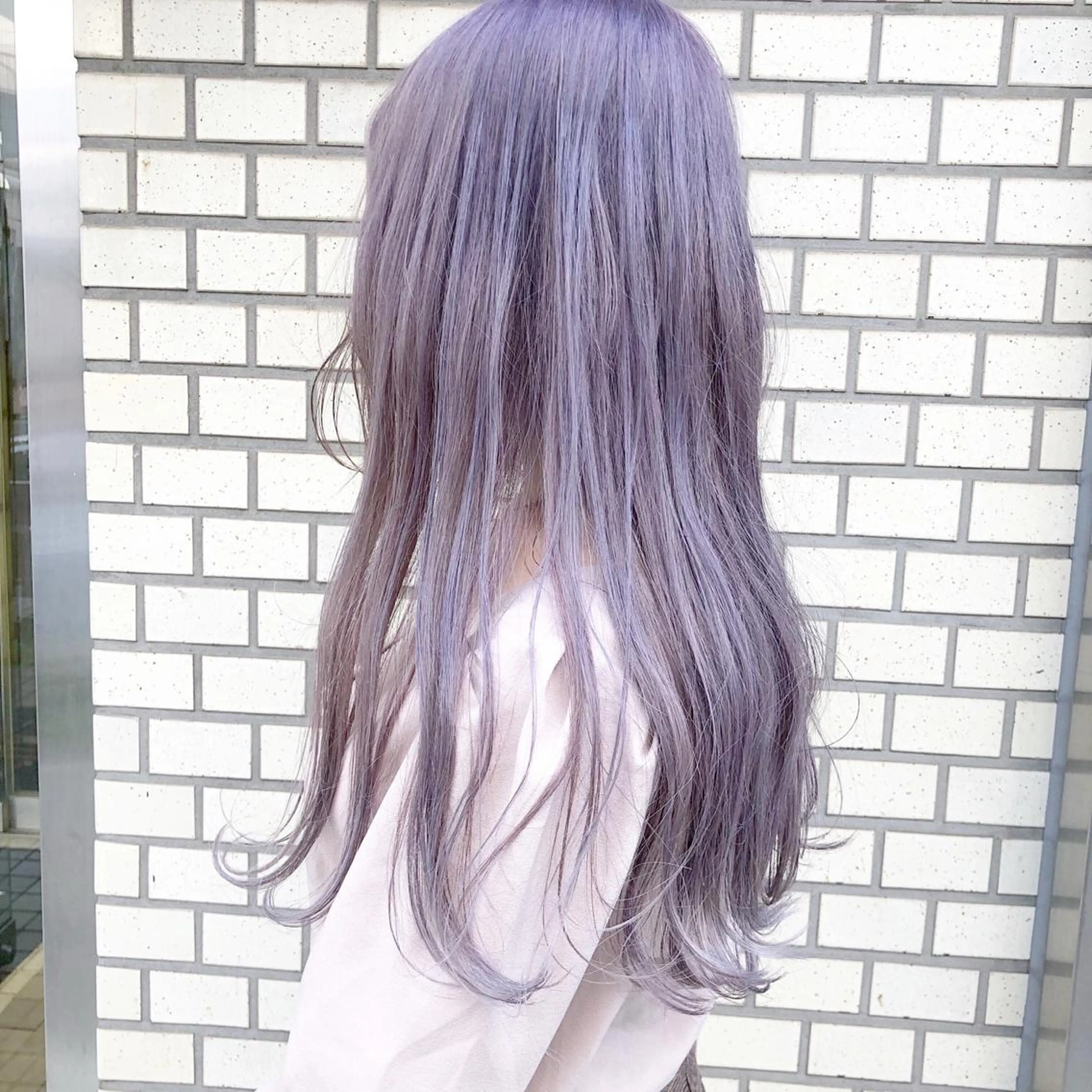 ロング カラー パーマ ヘアアレンジ ハイトーンカラー ラベンダーカラー ヘアカラー ハイトーン特化🤍 浦住のヘアスタイル