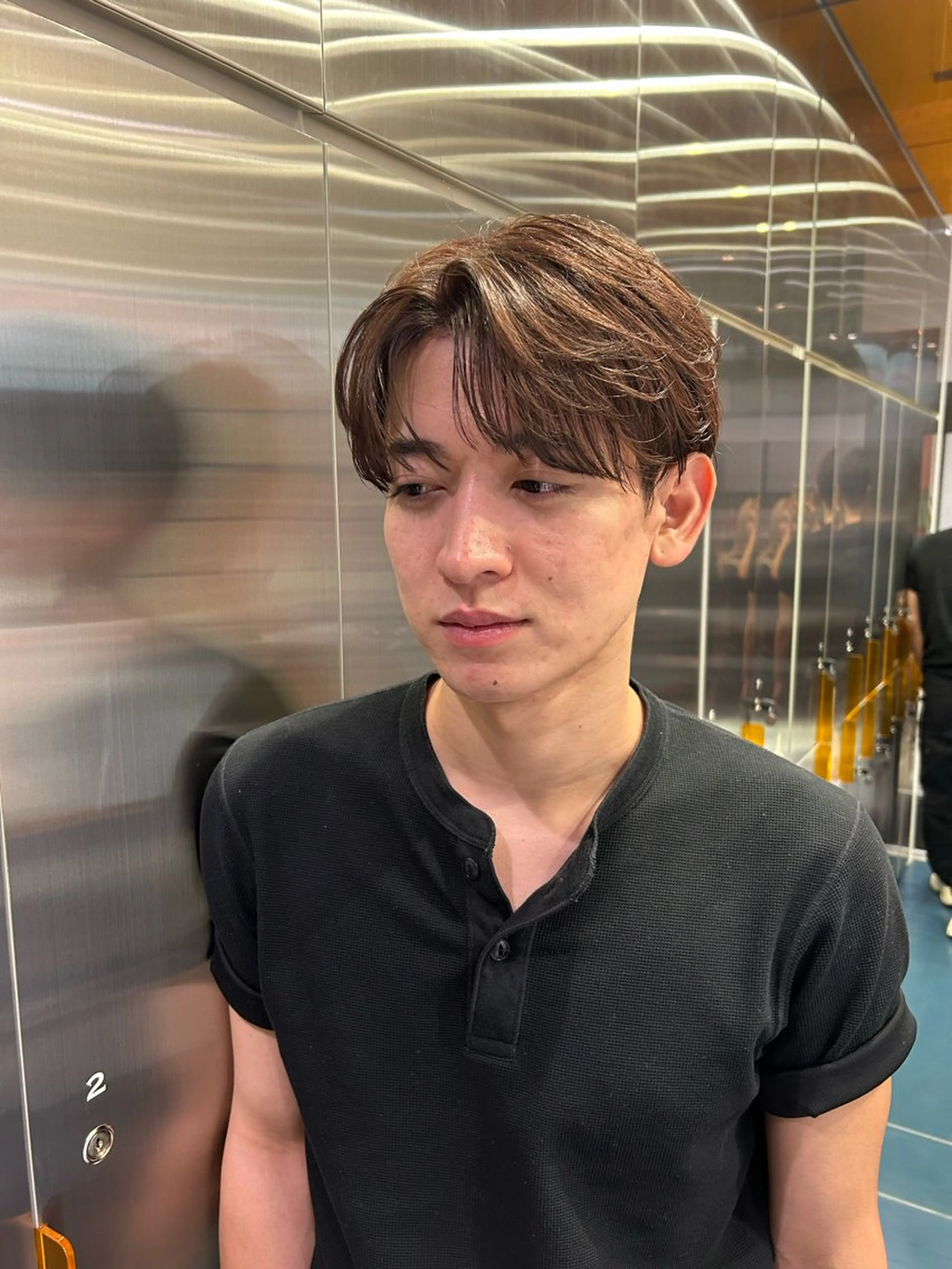 メンズ ヘーゼルブラウン ゆりのヘアスタイル