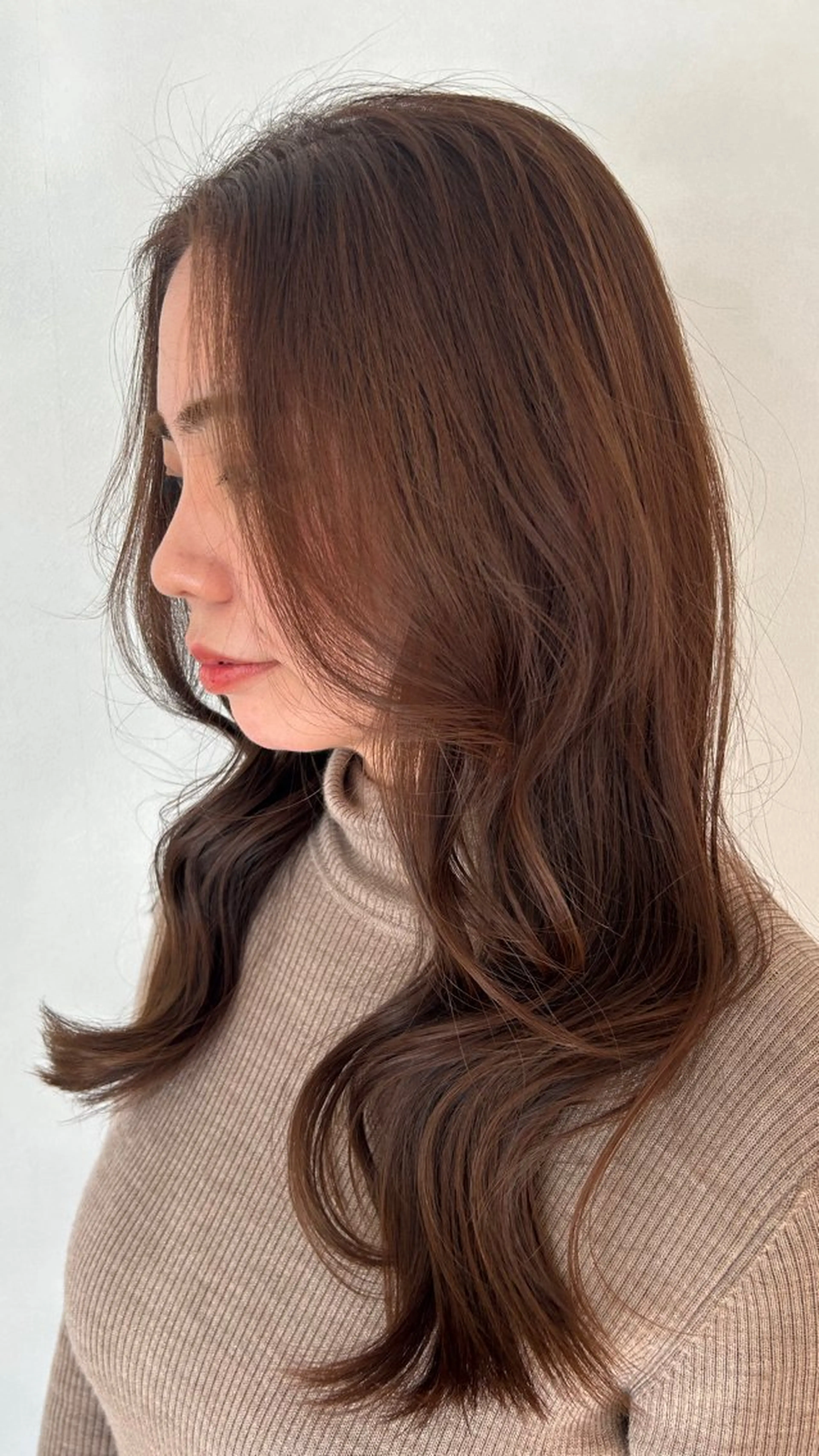 ロング カラー ブラウンカラー マロンブラウン にった みずきのヘアスタイル
