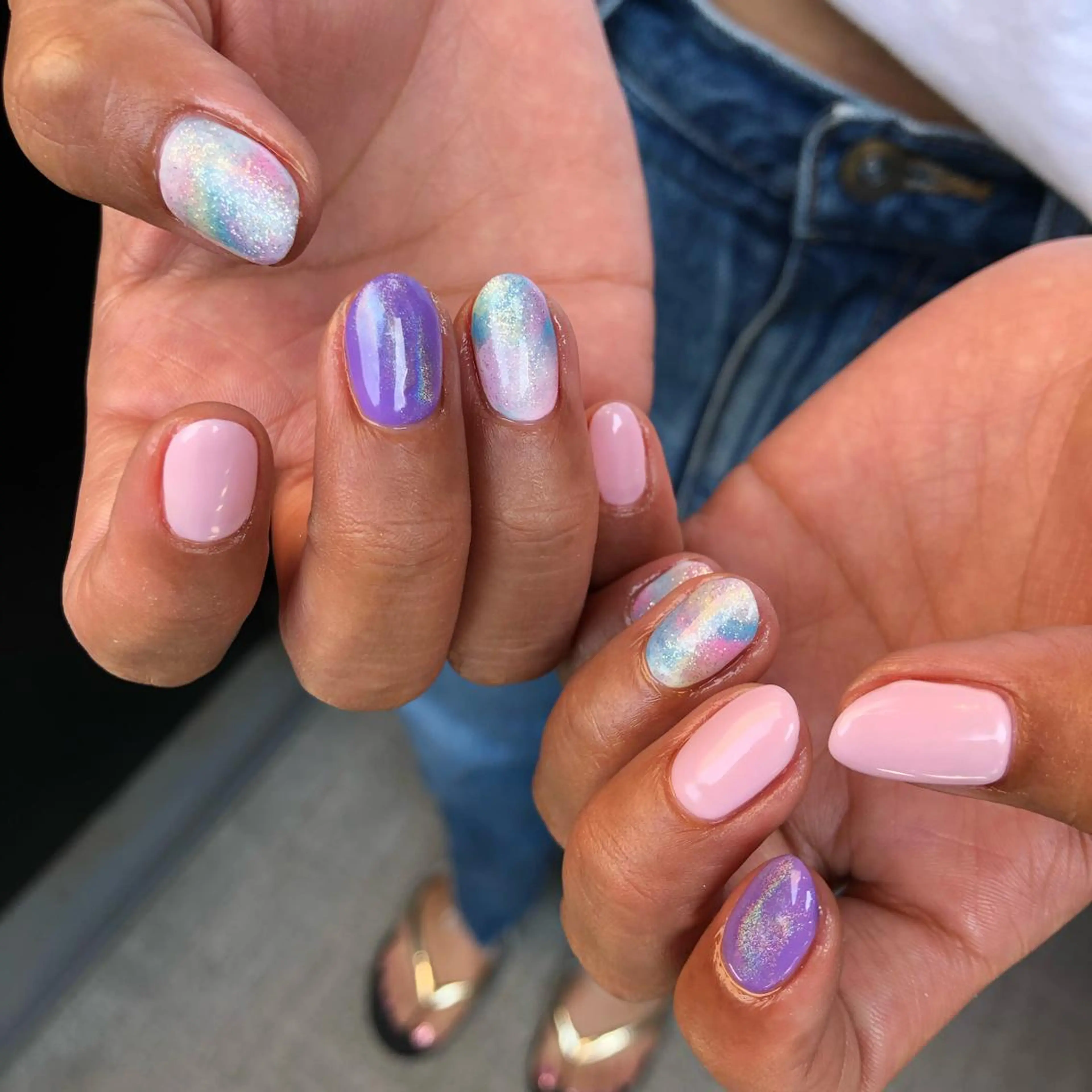 ロング カラー ヘアアレンジ キッズ ネイル マツエク・マツパ 福田 加奈のネイルデザイン