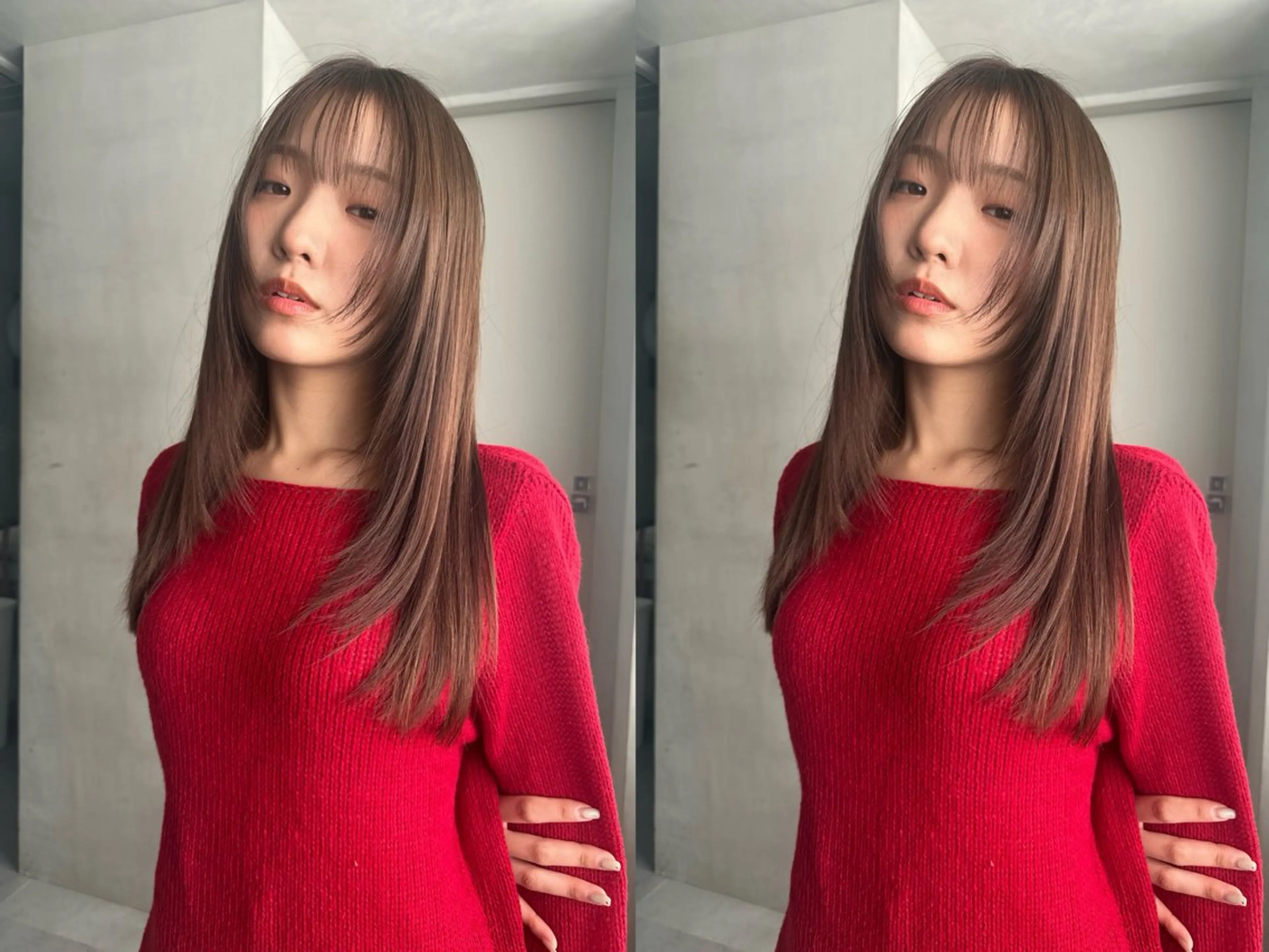 ロング カラー MOE レイヤー/新宿三丁目のヘアスタイル